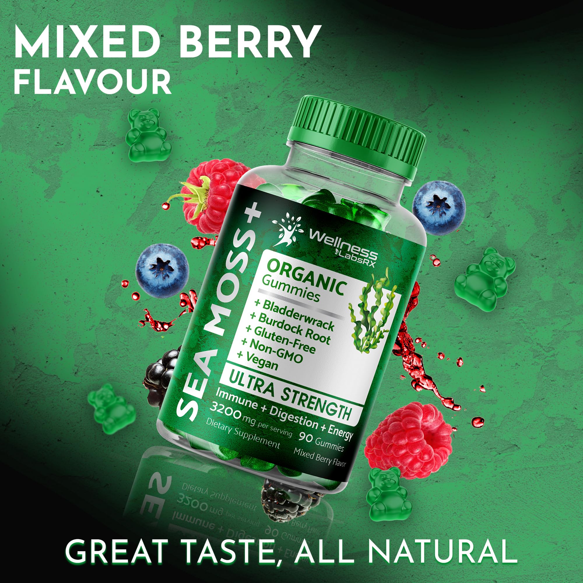 WELLNESS LABSRX Sea Moss Gummies, 3200mg Organic Seamoss, Irish Sea Moss WELLNESS LABSRX buy supplements canada