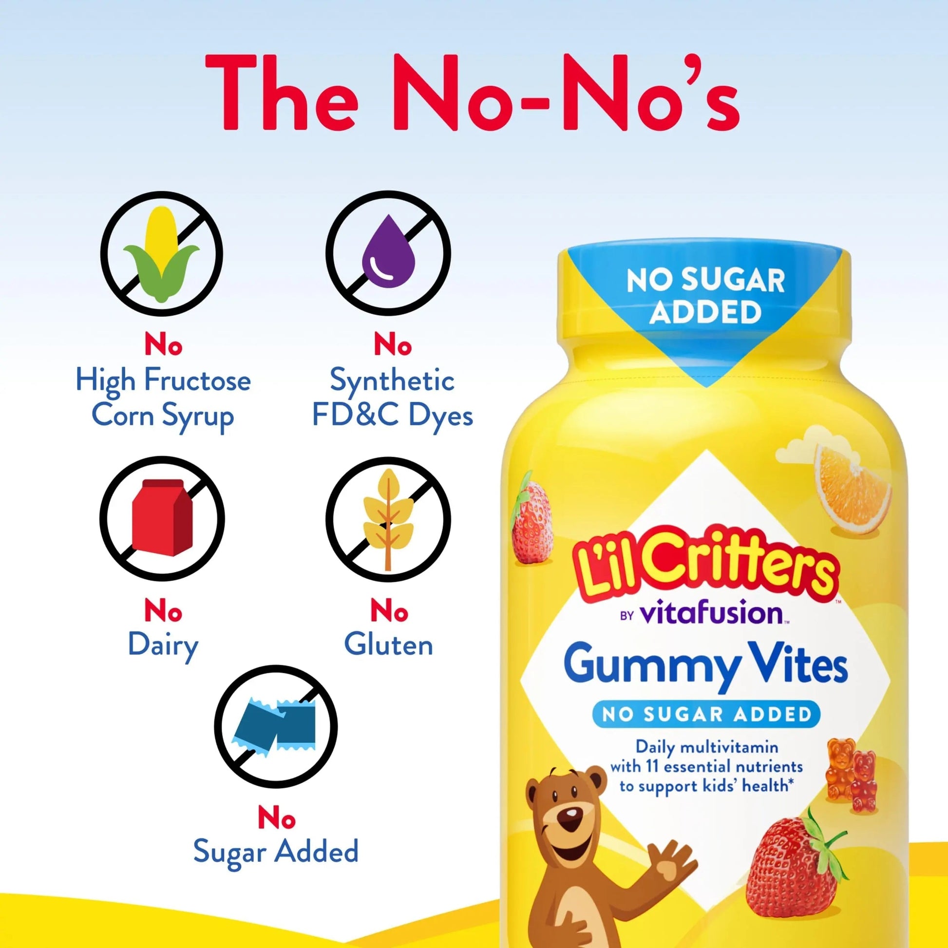 L’il Critters Gummy Vites No Sugar Added Daily Gummy Multivitamin for Ages 2+ Toddlers & Kids, Vitamin C, D3 for Immune Lil Critters buy supplements canada