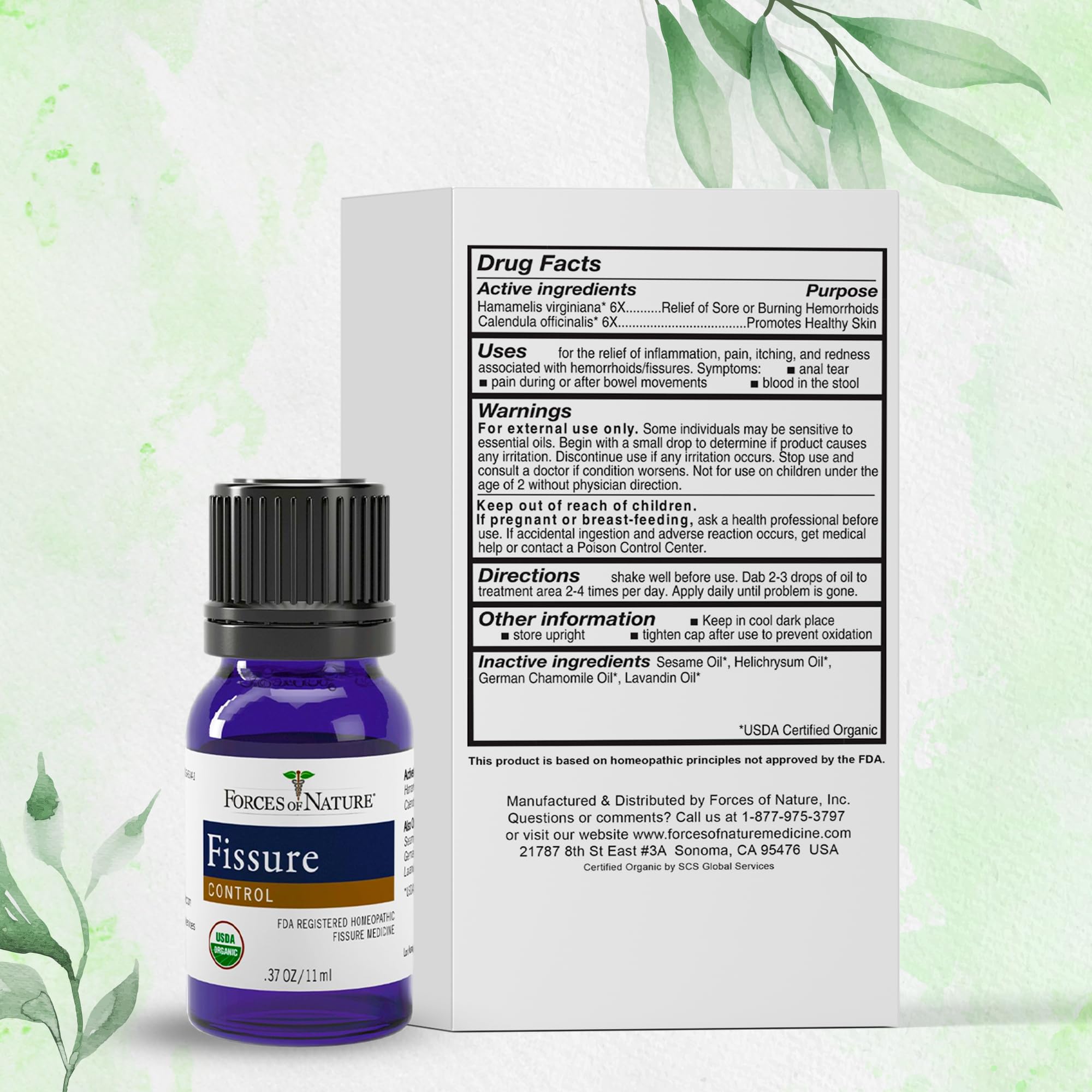 Forces of Nature Fissure Control, Organic Homeopathic Treatment with Witch Hazel for Anal Fissures, Hemorrhoid Related Irritation & Discomfort, Fast, Natural Topical Relief, 1 Fl Oz Forces of Nature buy supplements canada