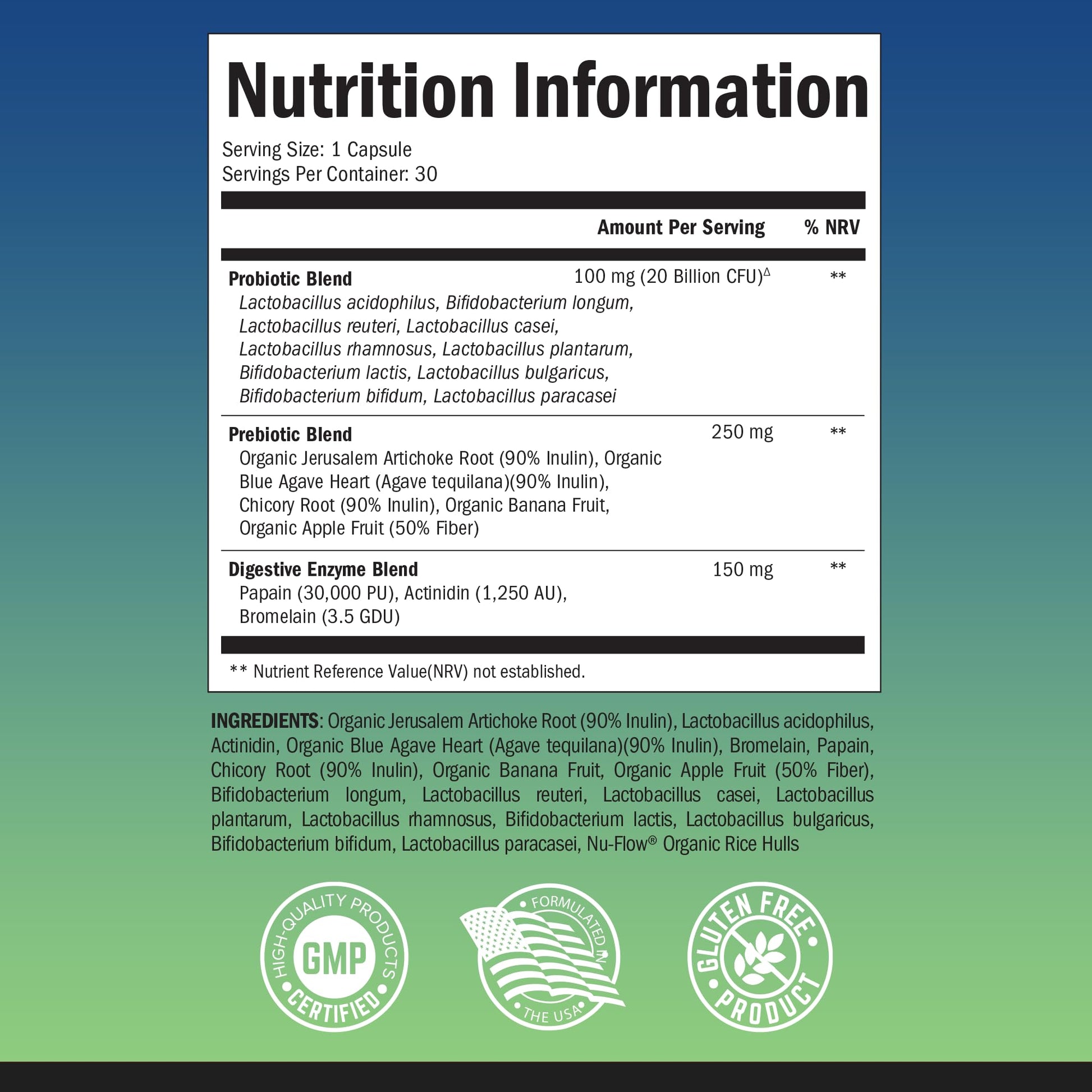 Probiotic & Prebiotic Digestive Health Capsules - 30ct, Gluten & Dairy Free, Non-GMO BioSchwartz buy supplements canada