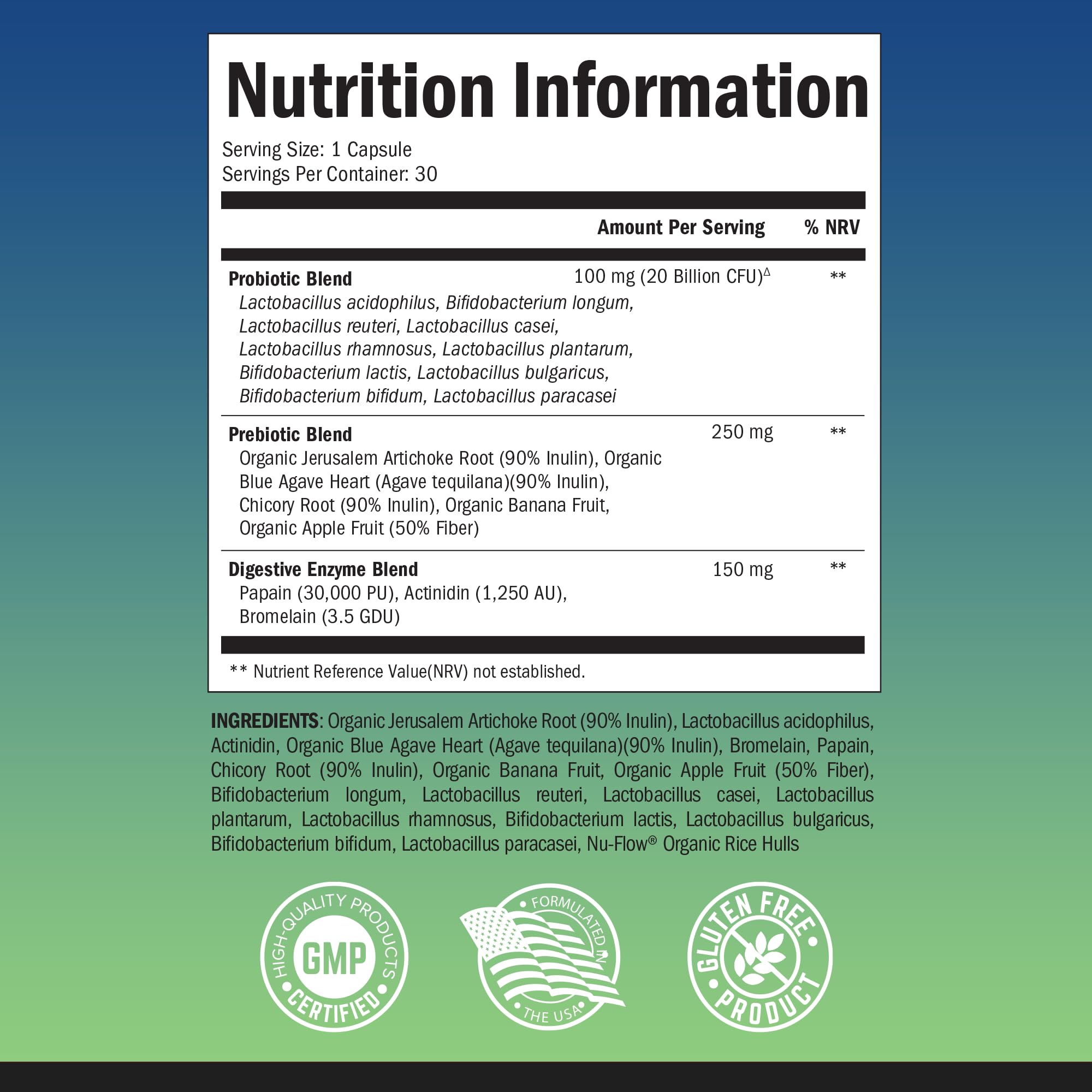 Probiotic & Prebiotic Digestive Health Capsules - 30ct, Gluten & Dairy Free, Non-GMO BioSchwartz buy supplements canada