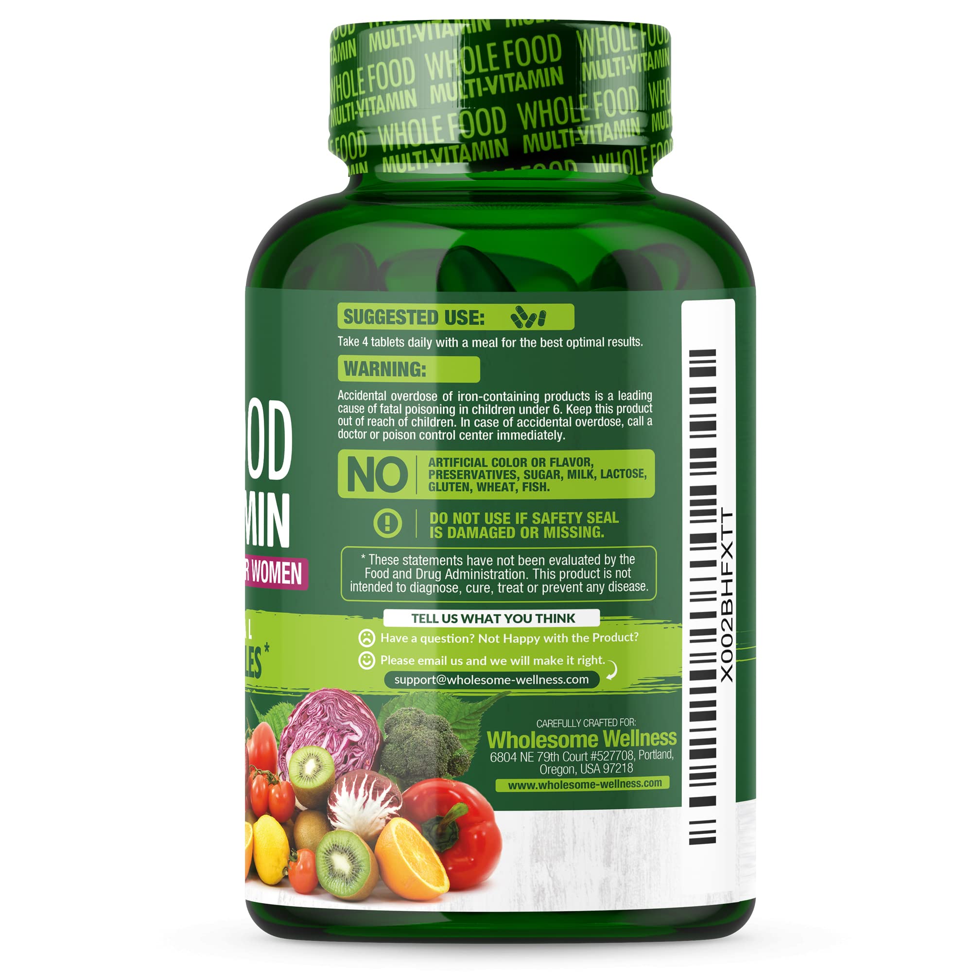 Wholesome Wellness Whole Food Multivitamin for Women - Natural Multi Vitamins, Minerals, Organic Extracts - 120 Tablets Wholesome Wellness buy supplements canada
