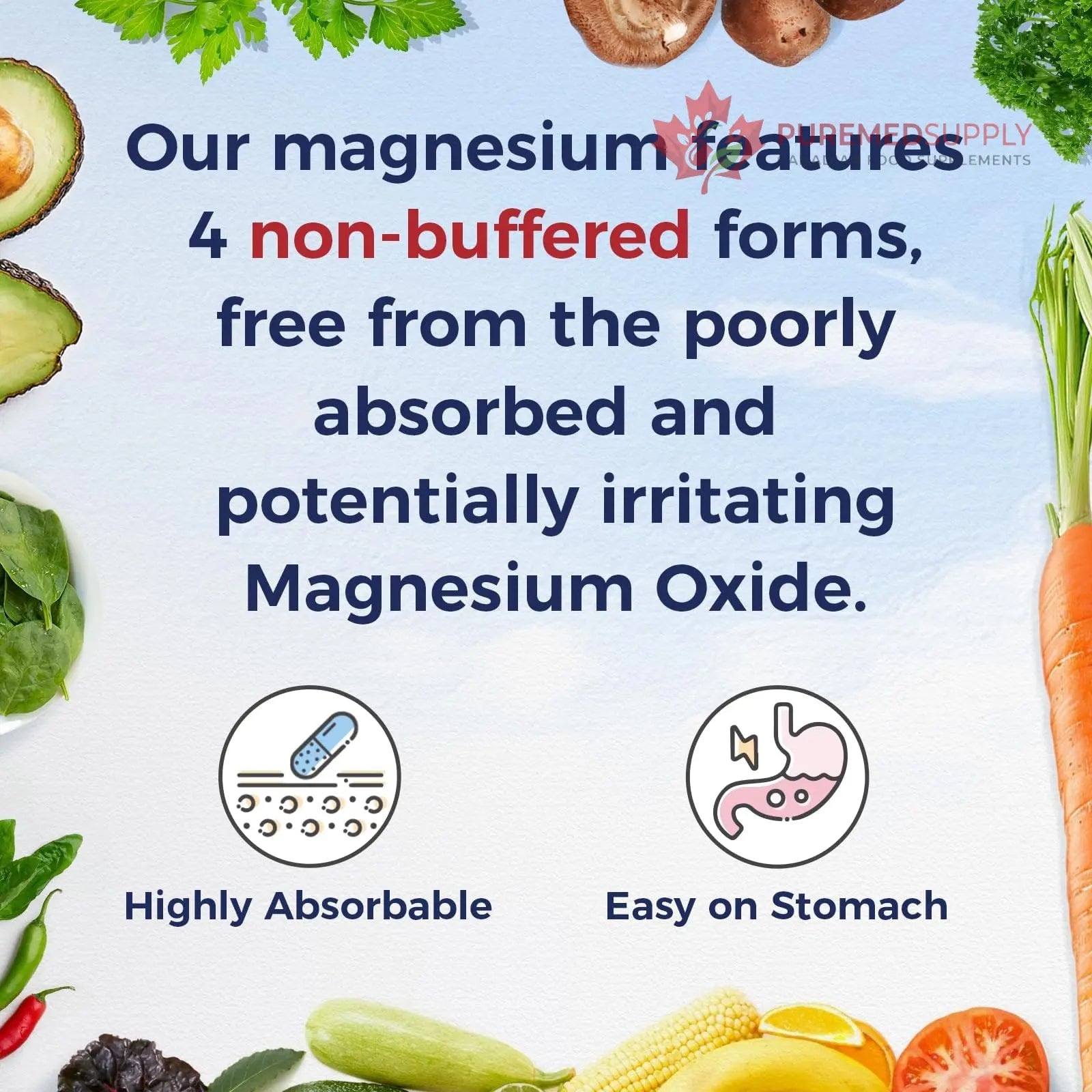 Vitalitown Magnesium Complex Supplement 500mg - NSF Certified Magnesium Glycinate, Malate, Taurate & Citrate - Chelated High Absorption & Gentle on Stomach - Vegan Non-GMO 120 Capsules VITALITOWN buy supplements canada