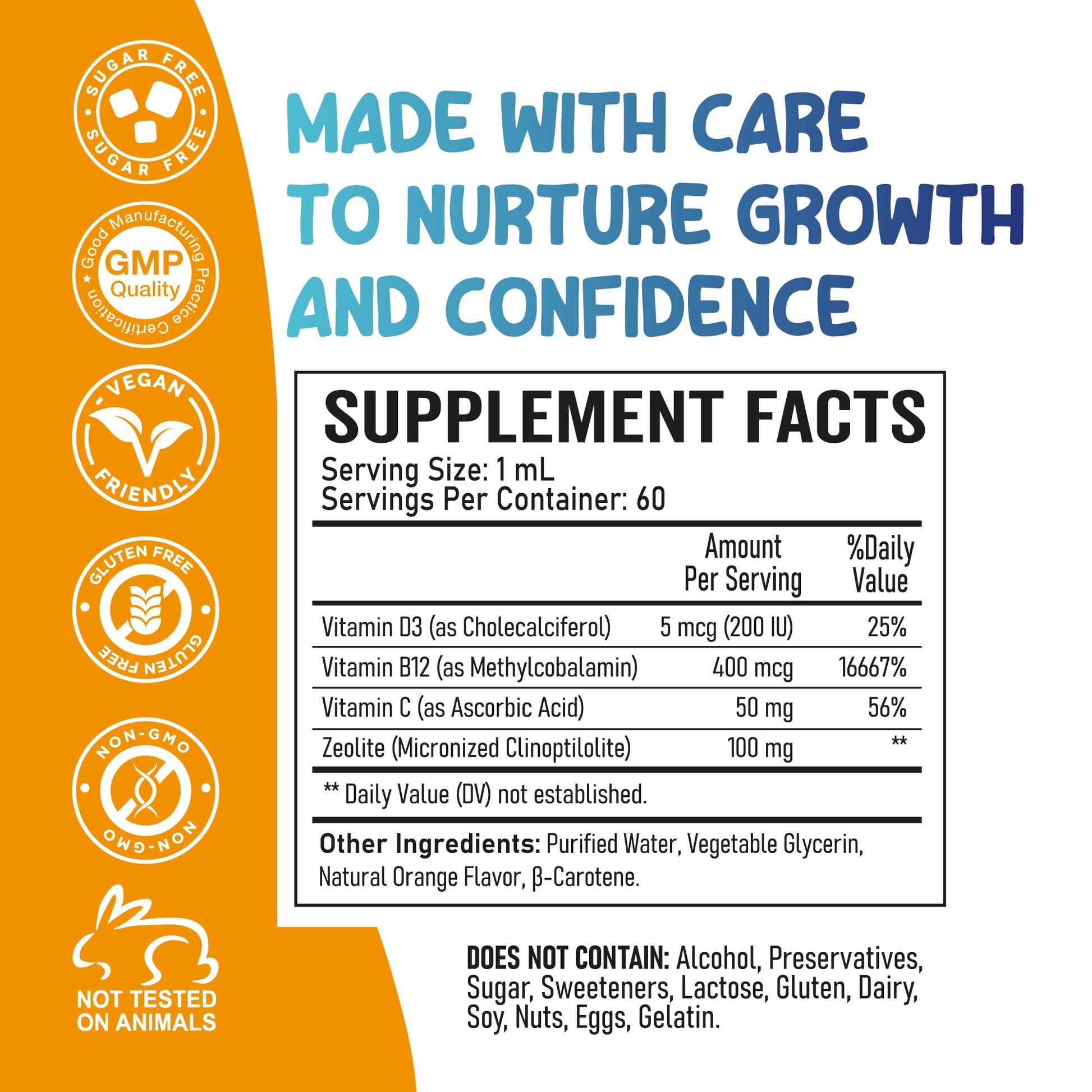Zoyki Speech Therapy Drops for Kids - Speech Support Supplement for Communication Delay Cognitive Function Language & Brain Development with Zeolite Vitamins B12 D3 C - Sugar Free Gluten-Free Vegan Zoyki buy supplements canada