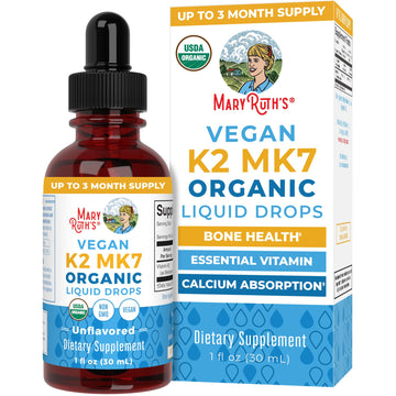 MaryRuth’s USDA Organic Vitamin K2 MK7 Liquid Drops for Adults & Kids | Sourced from Natto | Menaquinone- 7 | Vegan K2 Vitamin for Bone Health & Calcium Absorption | 1oz | Up to 90 Servings MARYRUTH'S buy supplements canada