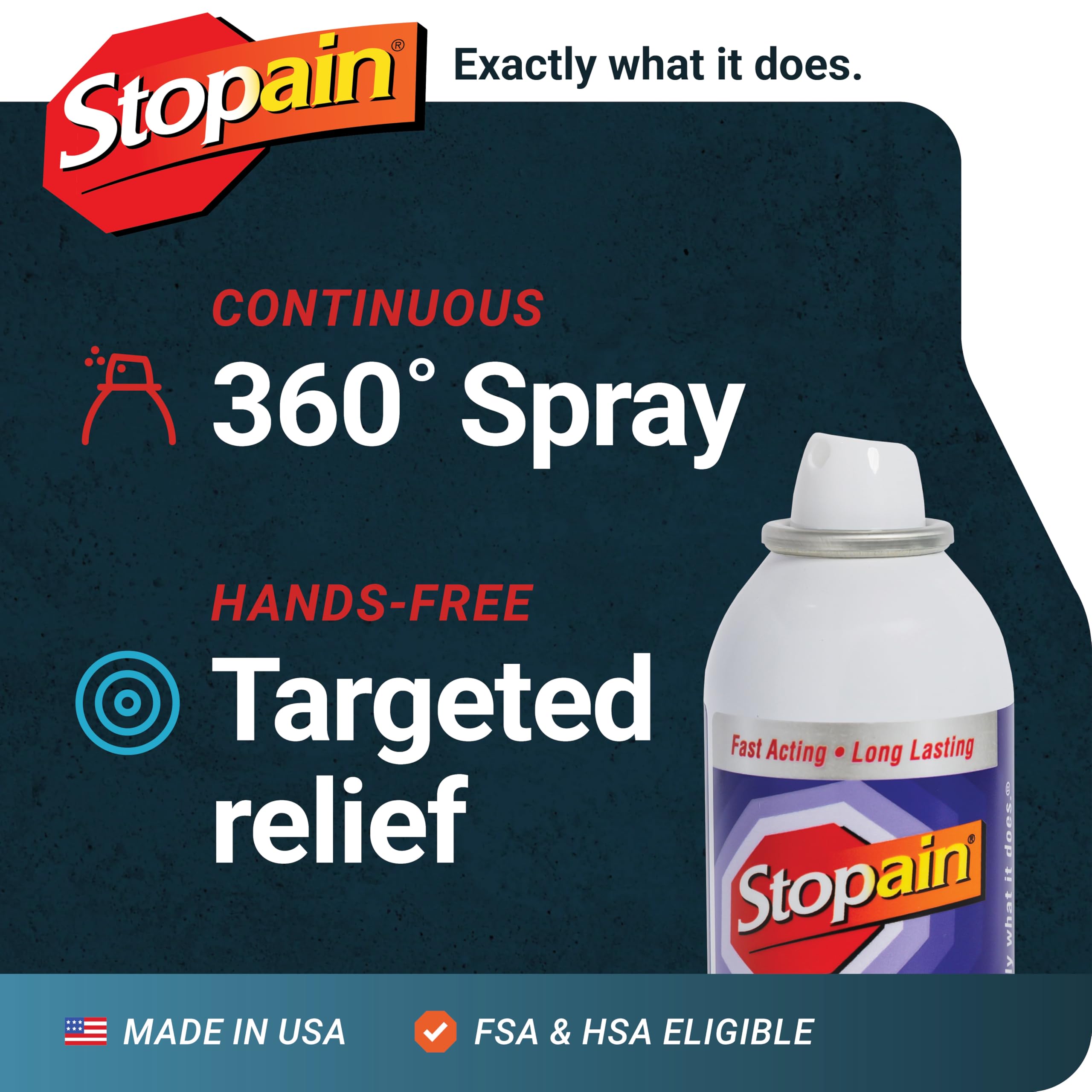 Stopain Pain Relief Spray 4oz (2 Pack) USA Made, Max Strength Fast Acting with MSM, Glucosamine, Menthol for Arthritis, Lower Back, Neck, HSA FSA Approved Topical Analgesic Products Stopain buy supplements canada