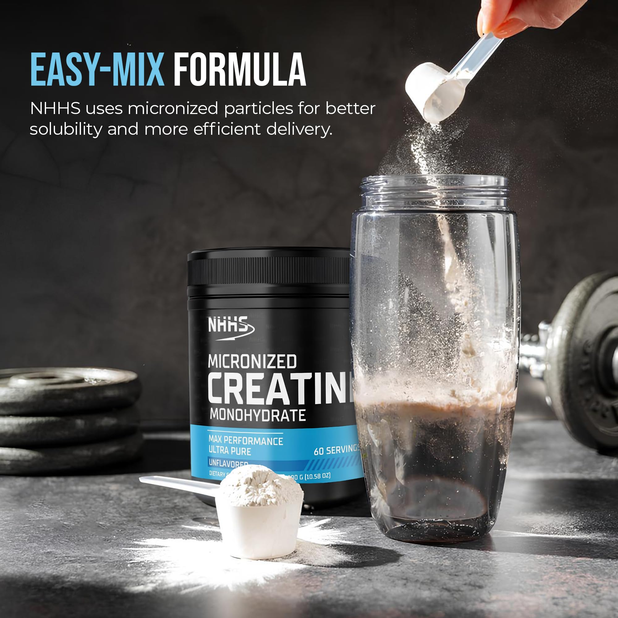 NHHS Micronized Creatine Monohydrate – Supports Strength & Muscle Performance | Ultra-Pure, Unflavored, 60 Servings, 300 Grams – Made in USA, Gluten-Free, Non-GMO NHHS buy supplements canada