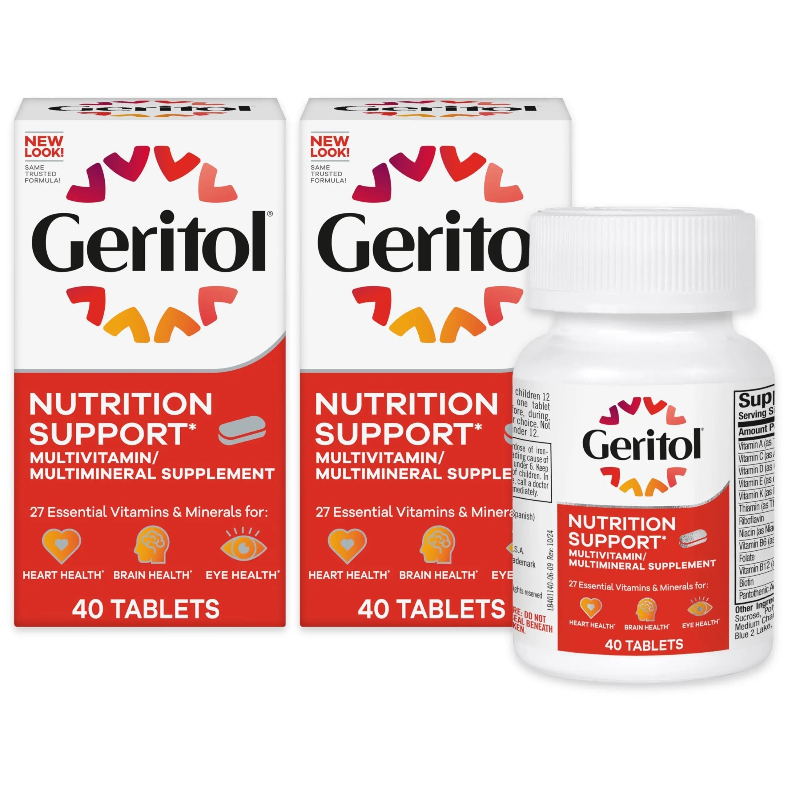 Geritol, Multivitamin Supplement, Contains Antioxidants, Vitamins B, C, E & D and Iron, 27, Minerals, Gluten-Free Geritol buy supplements canada