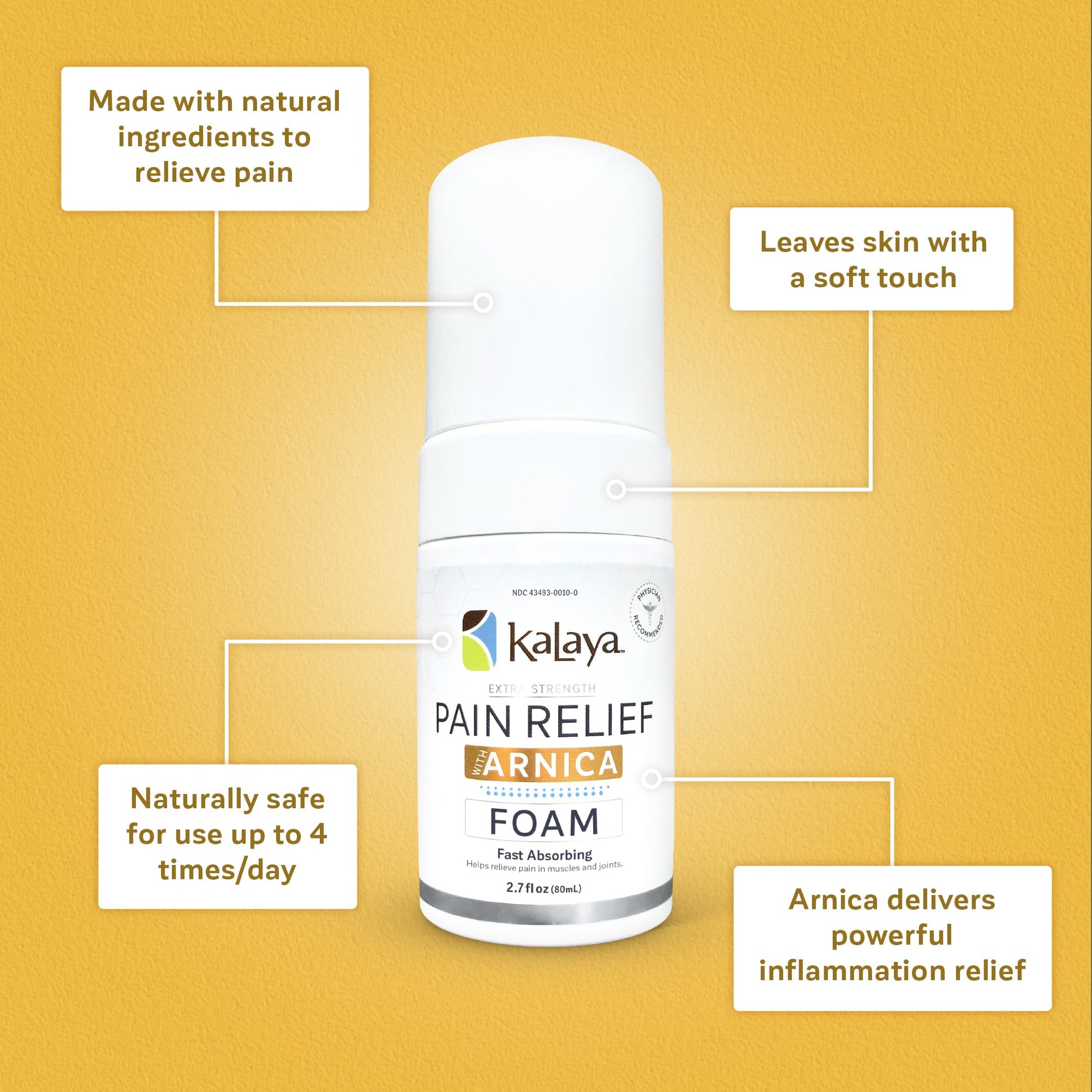 Kalaya Naturals Extra Strength Pain Relief Foam with Arnica - Supports Pain Relief in Muscle & Joints (2.7 Ounces) Kalaya Naturals buy supplements canada
