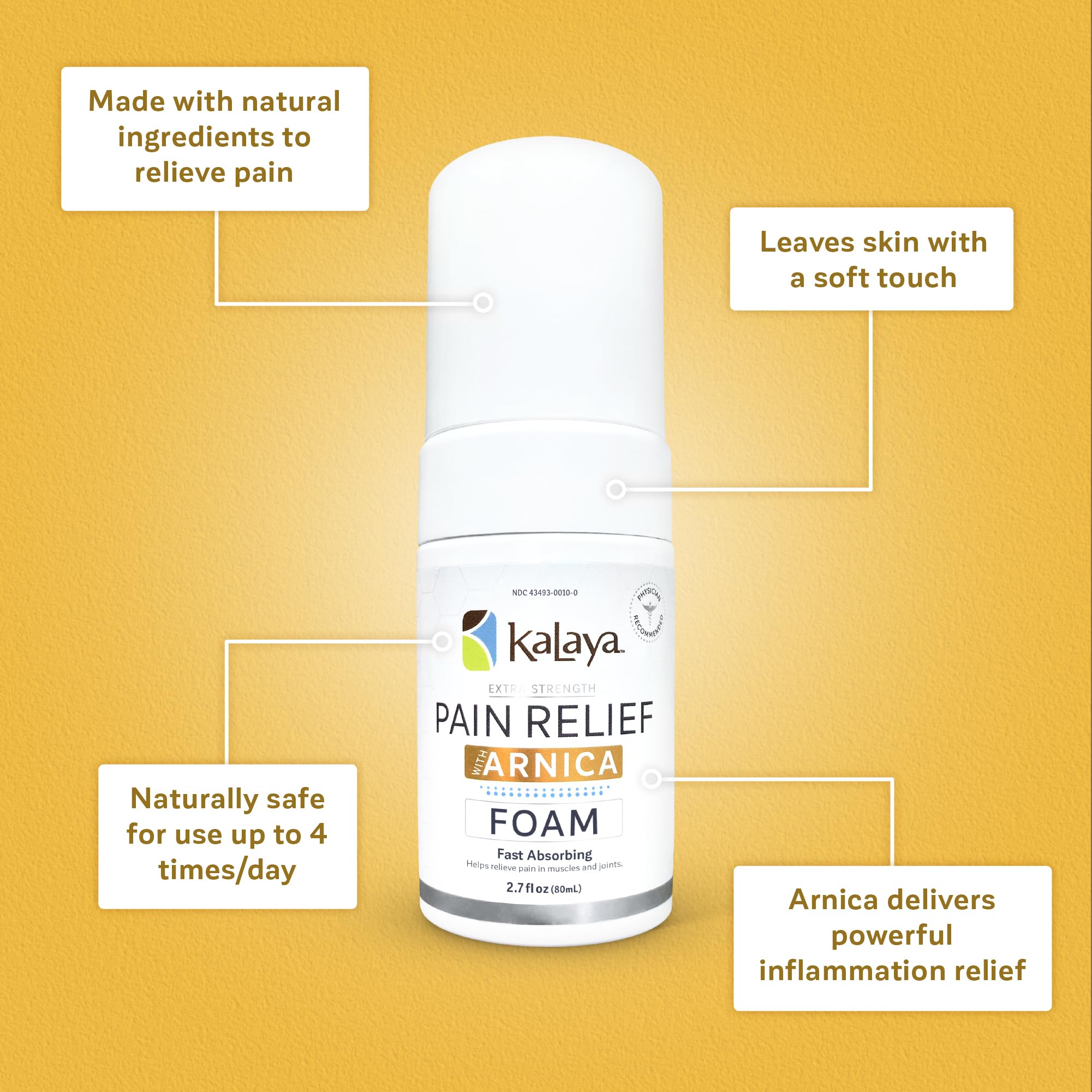 Kalaya Naturals Extra Strength Pain Relief Foam with Arnica - Supports Pain Relief in Muscle & Joints (2.7 Ounces) Kalaya Naturals buy supplements canada
