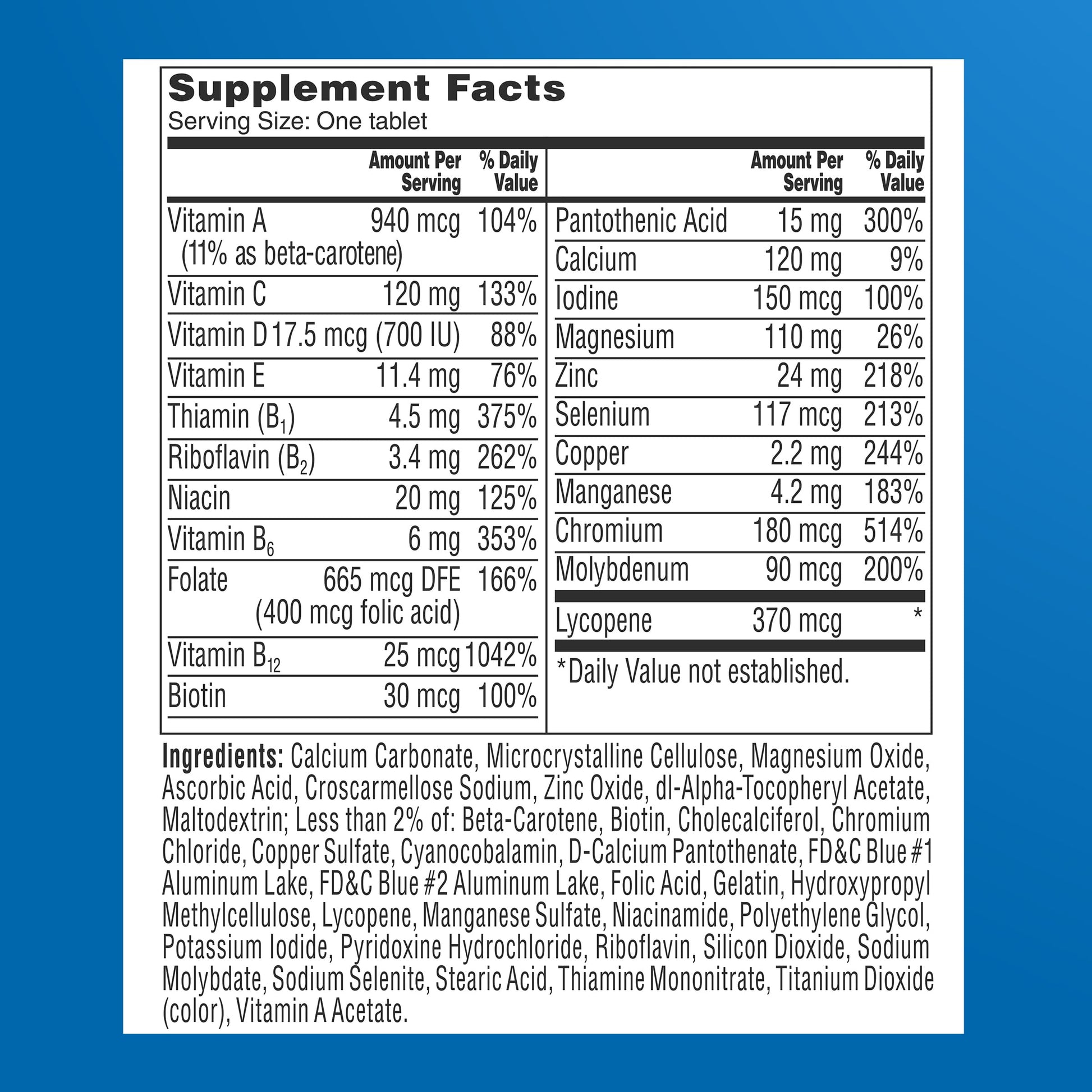One A Day Men’s 50+ Multivitamins, Supplement with A, C, D, E and Zinc for Immune Health*, Calcium & More, 100 Tablets ONE A DAY buy supplements canada