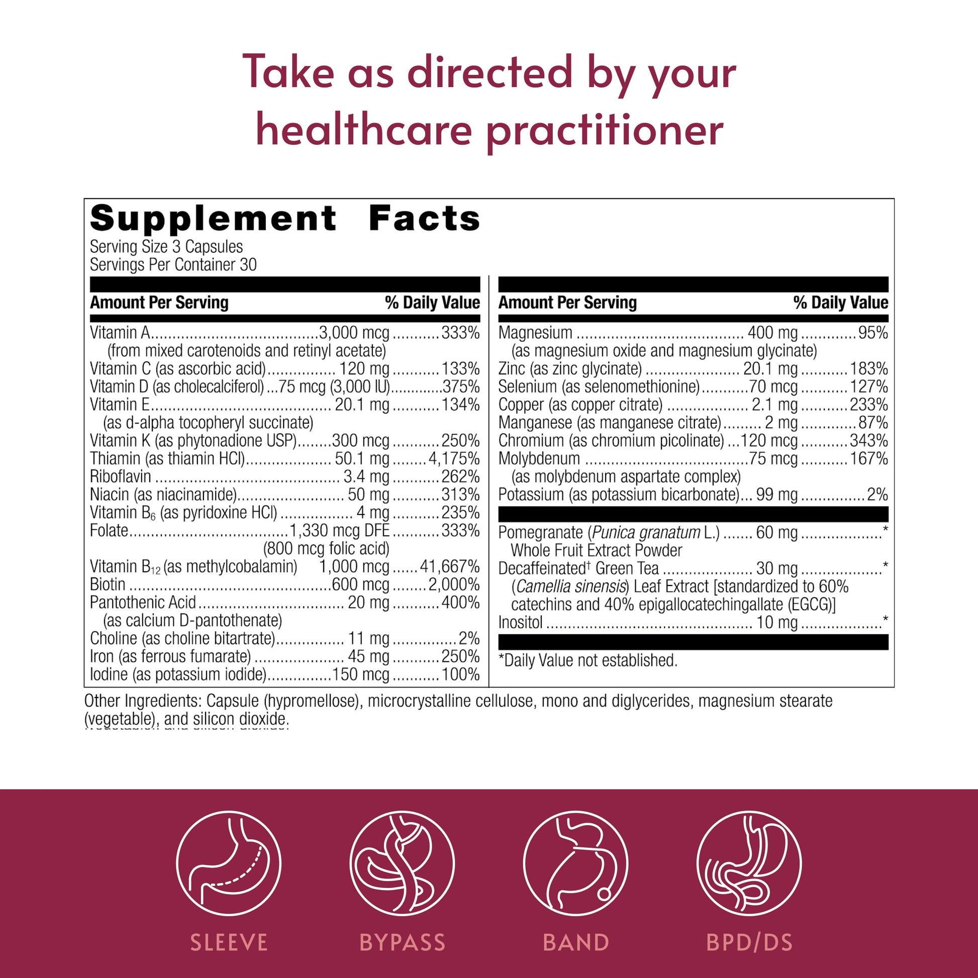 Bariatric Advantage Ultra Multivitamin with Iron - Ultra Multi with Iron - Capsule Format Multivitamin - Provides Full Complex of B Vitamins Bariatric Advantage buy supplements canada