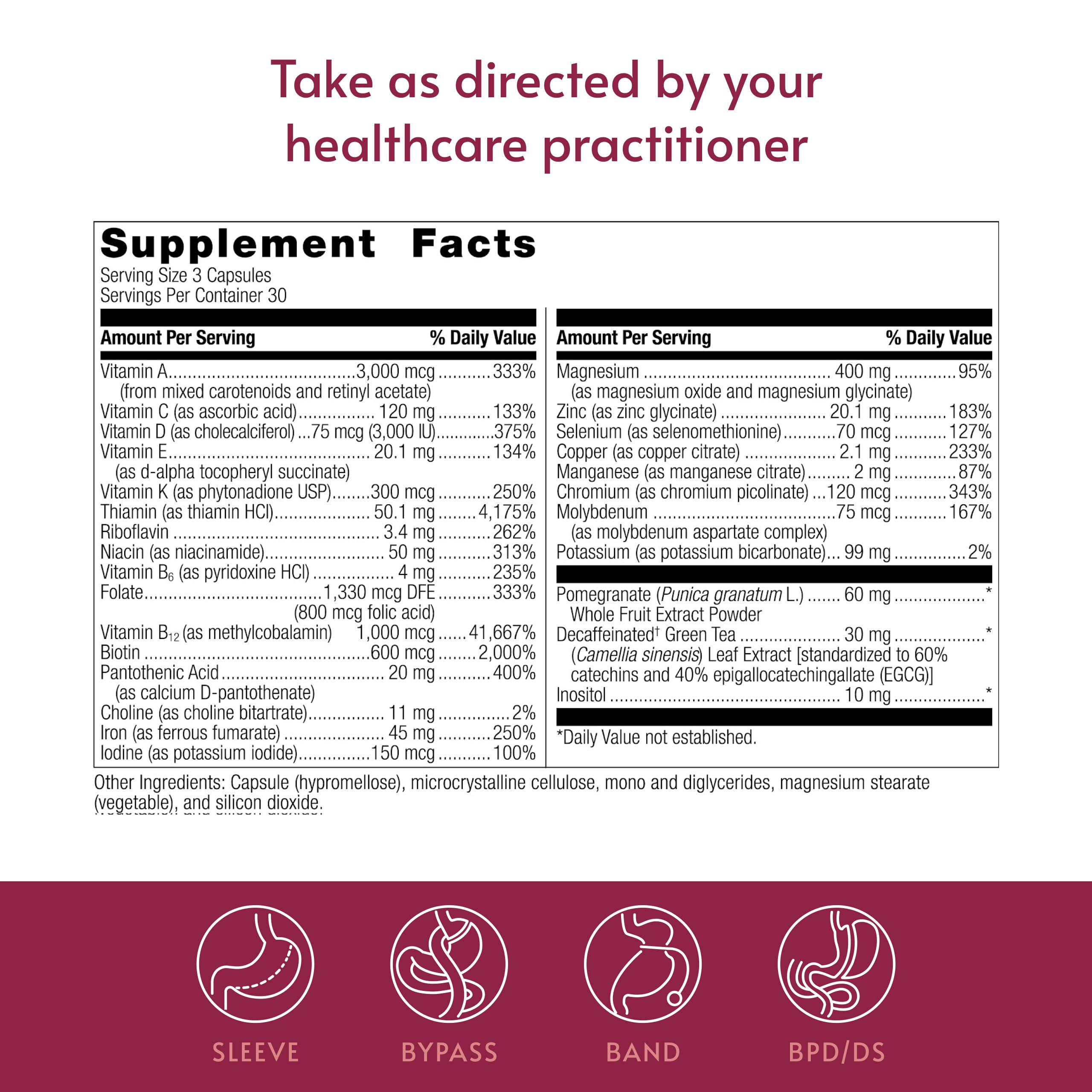 Bariatric Advantage Ultra Multivitamin with Iron - Ultra Multi with Iron - Capsule Format Multivitamin - Provides Full Complex of B Vitamins Bariatric Advantage buy supplements canada