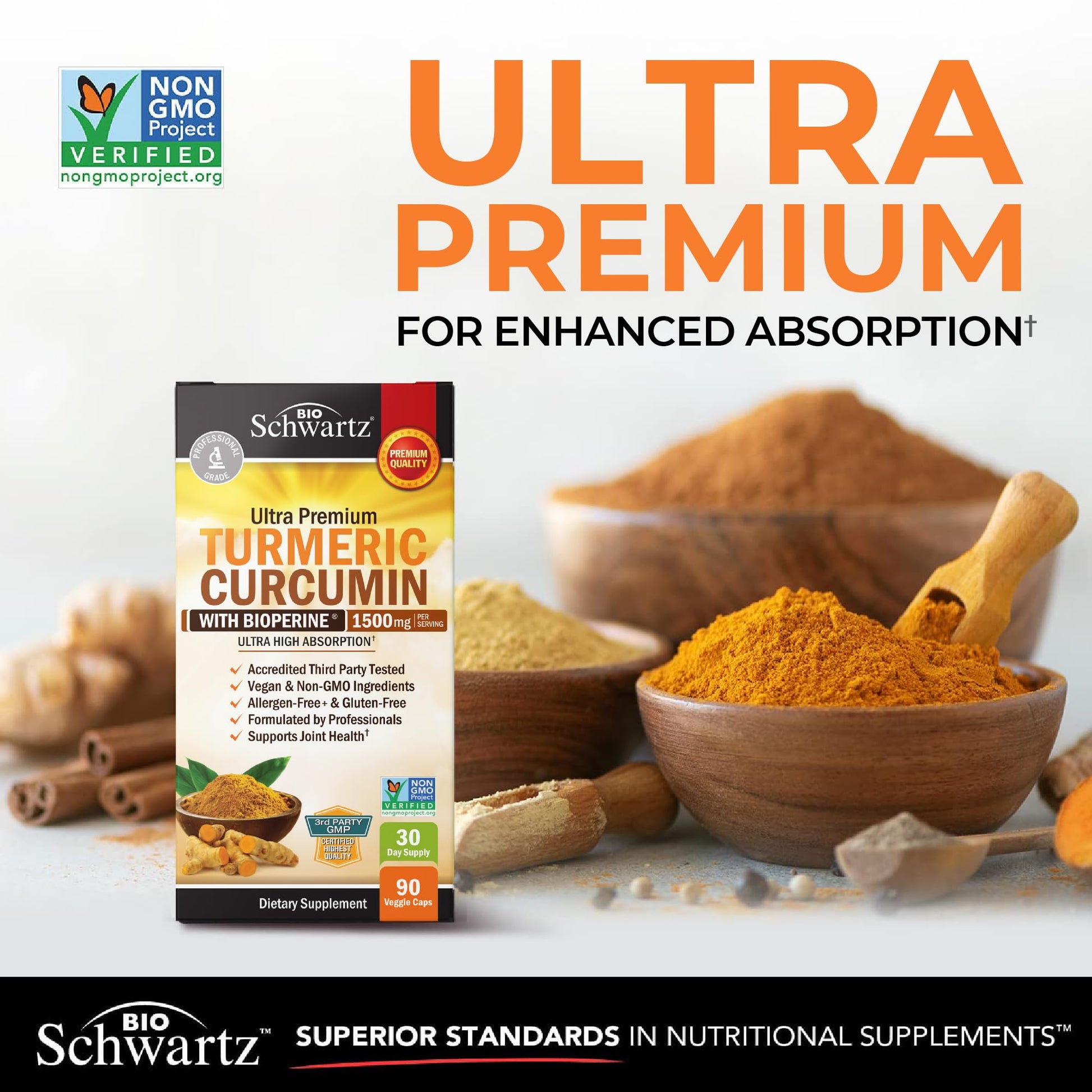 Turmeric Curcumin with Black Pepper Extract 1500mg - High Absorption Ultra Potent Turmeric Supplement with 95% Curcuminoids and BioPerine BioSchwartz buy supplements canada
