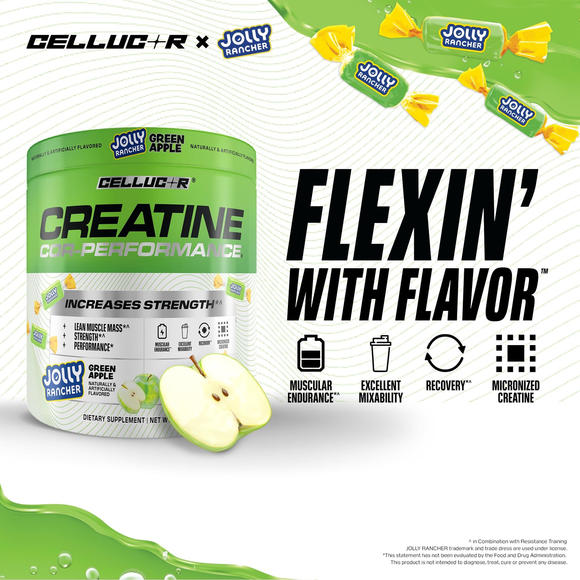 Cellucor Creatine Powder, Jolly Rancher Green Apple - Increases Strength, Lean Muscle Mass & Endurance, Micronized Creatine for Fast Absorption, Cellucor buy supplements canada