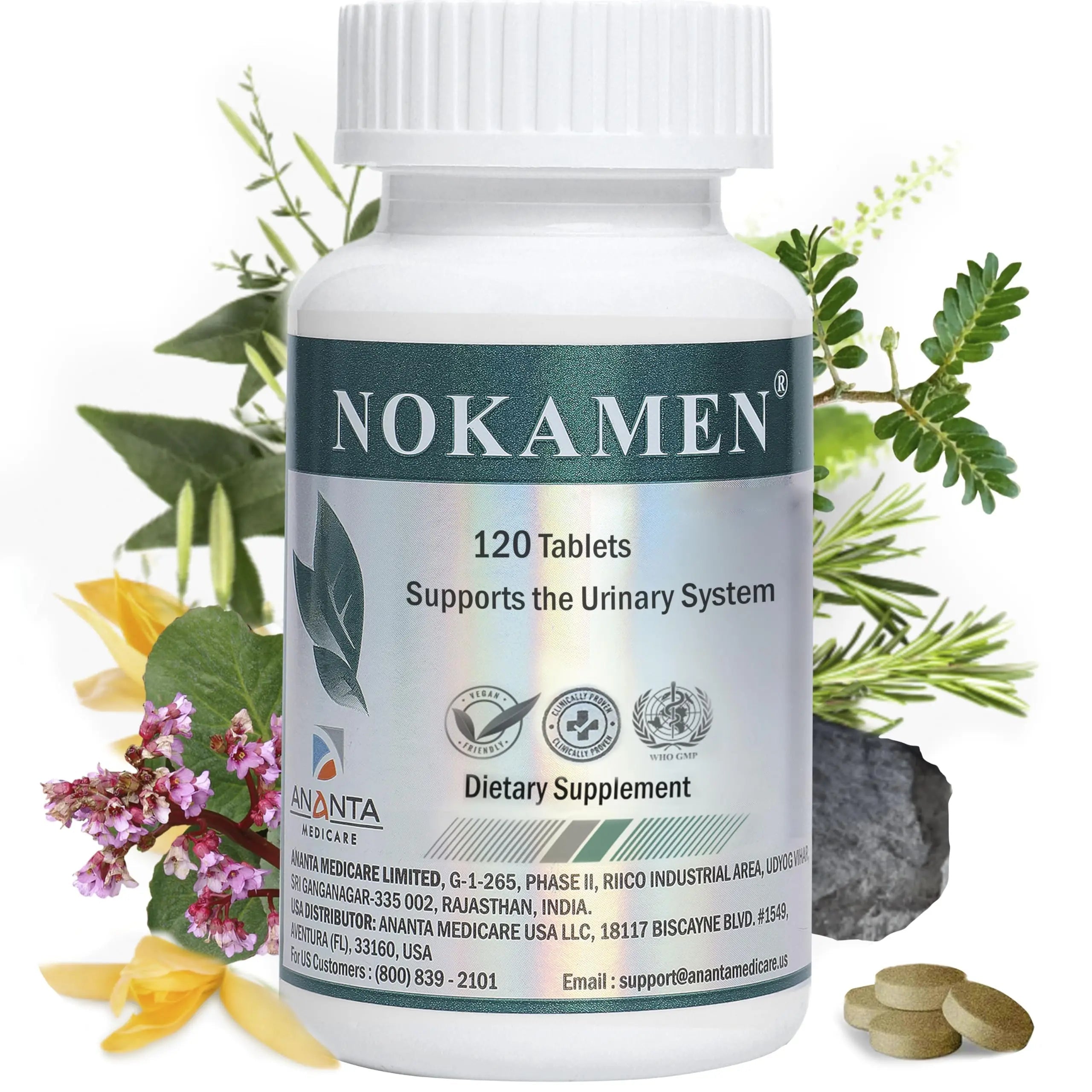 Ananta Medicare USA NOKAMEN – Kidney & Urinary Tract Support Herbal Formula, 120 Tabs Ananta Medicare USA buy supplements canada