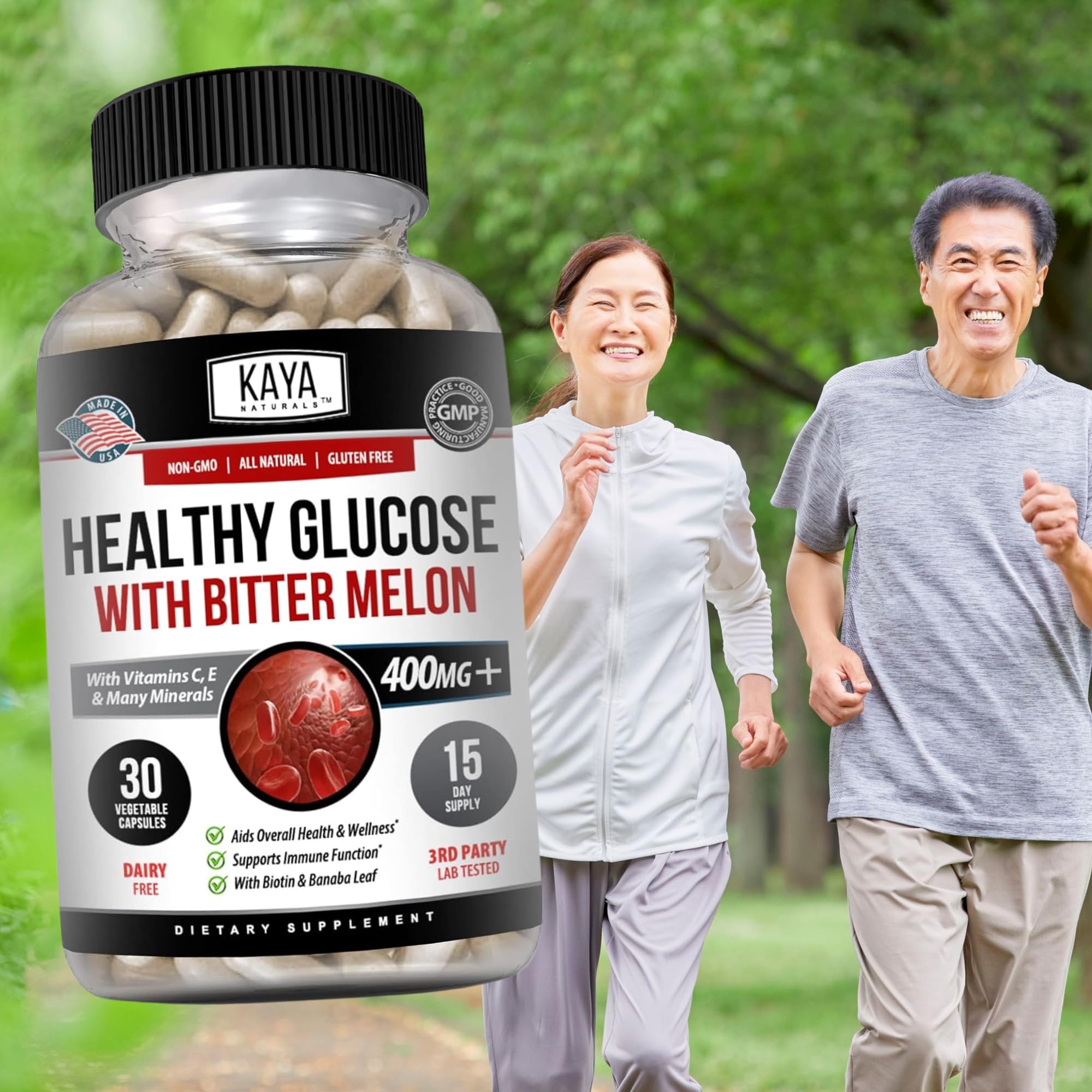 Kaya Naturals Healthy Gluco with Bittermelon Supplement | Support Healthy Levels and Function, 20 Herbs Vitamins and Minerals, Alpha Lipoic Acide, Cinnamon, Vitamin C & E, Non-GMO (30 Count) Kaya Naturals buy supplements canada