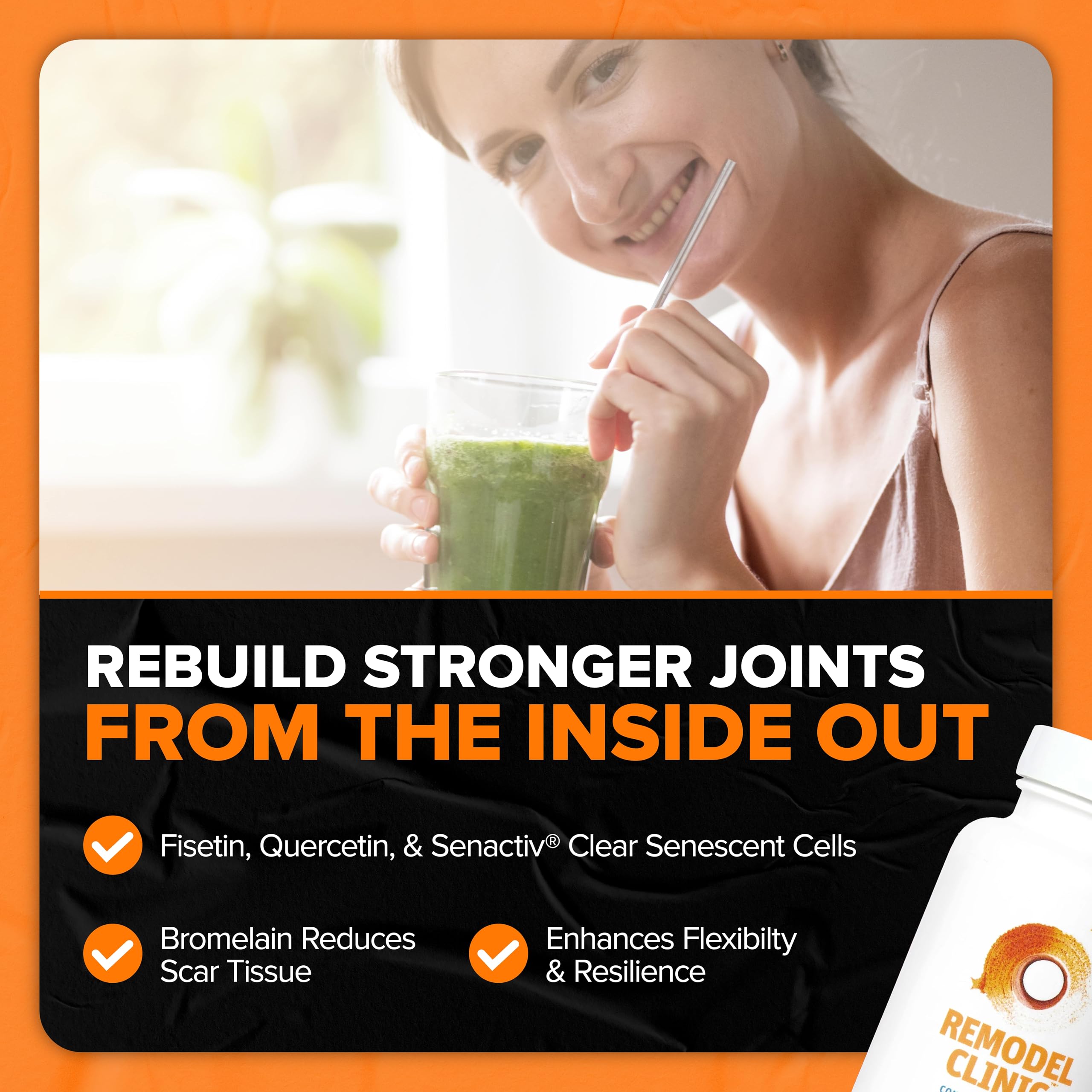 SaltWrap Remodel Clinic - Joint Remodeling Supplement for Senescent Cell Removal and Scar Tissue - Improve Mobility, Reduce Connective Tissue Stiffness - Fisetin, Quercetin, Bromelain - 60 Capsules SaltWrap buy supplements canada