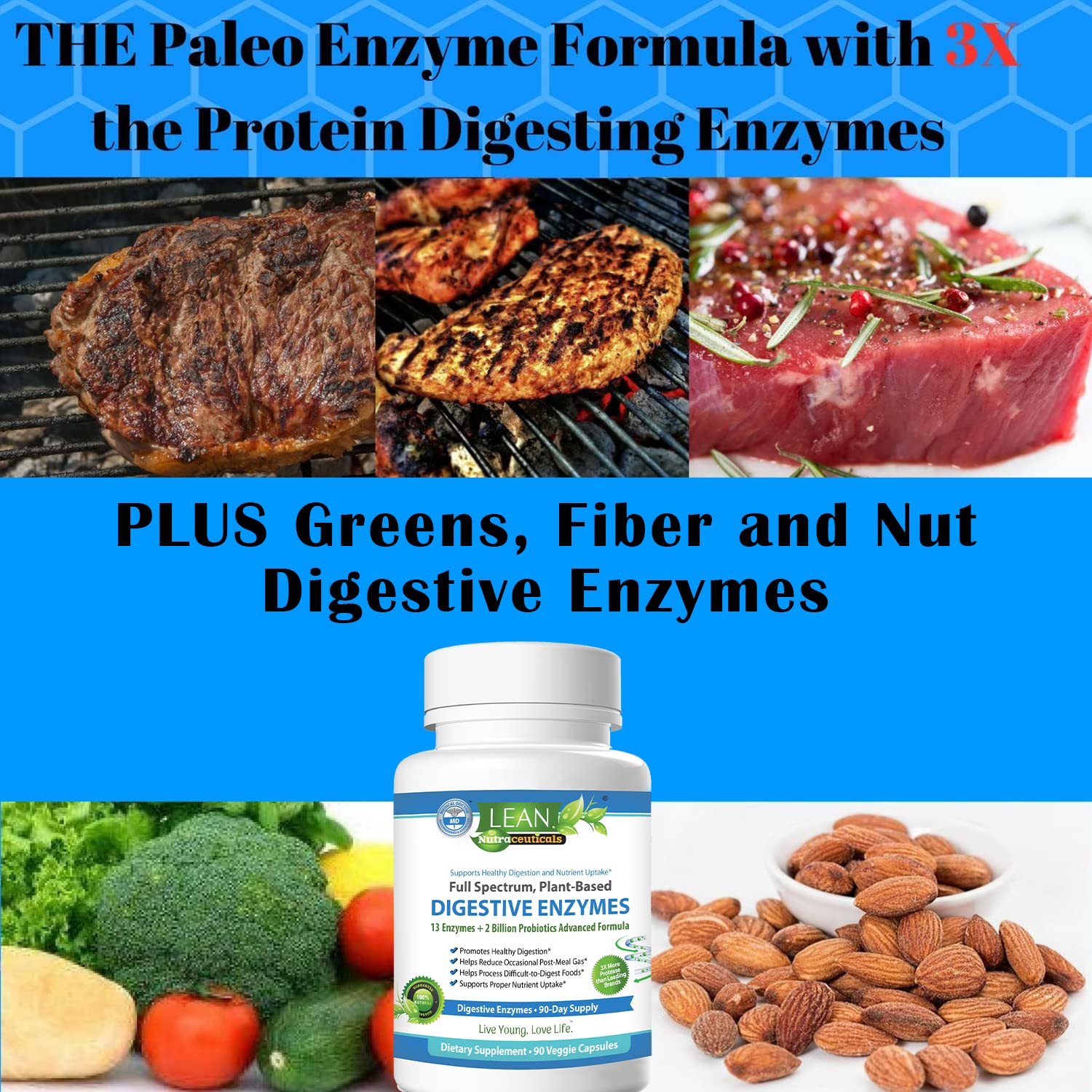 Digestive Enzymes with Probiotics, 90 Day Gut Health Supplement, 90 Cap LEAN Nutraceuticals buy supplements canada