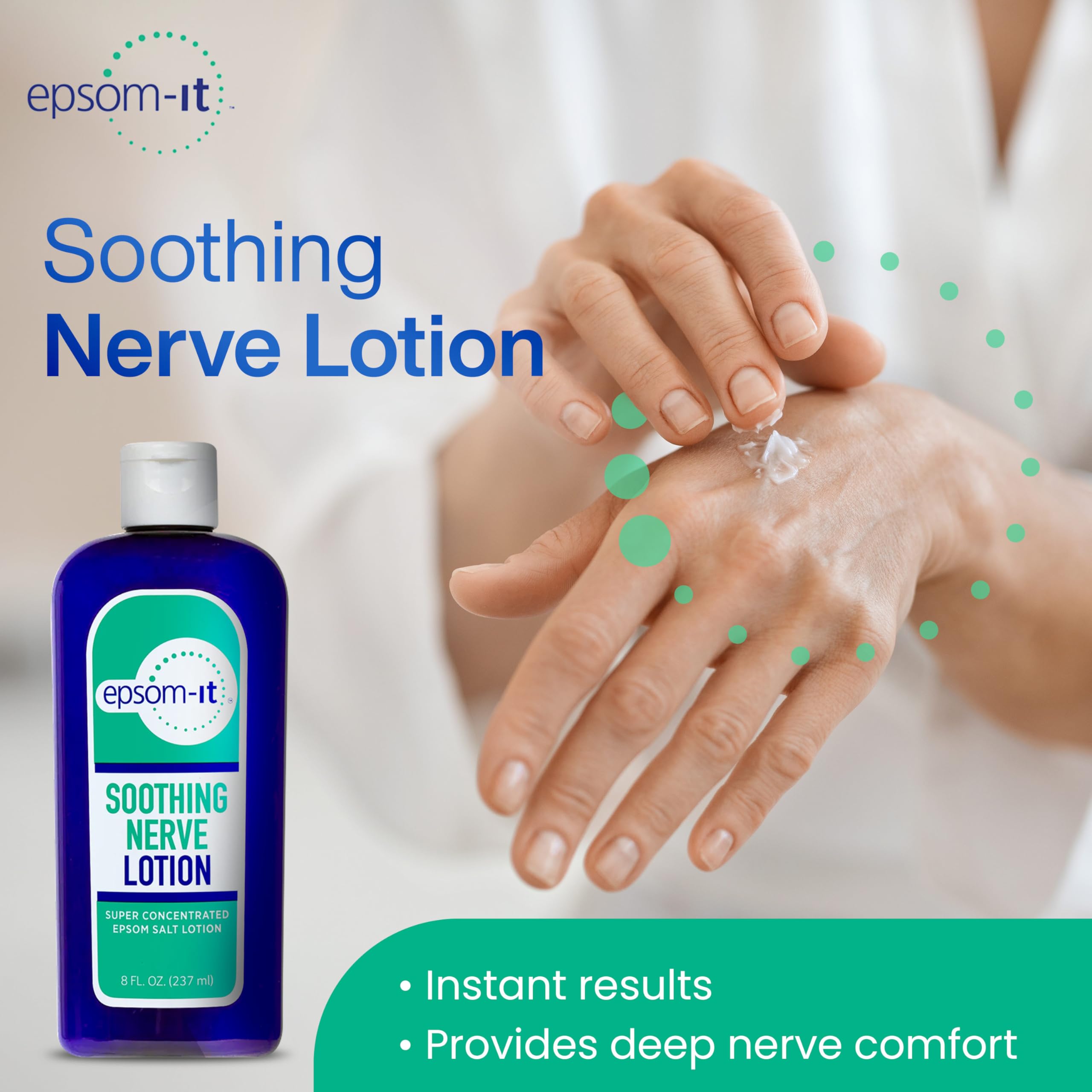 Epsom-It Soothing Nerve Lotion - Epsom Salt Magnesium Lotion, Topical Magnesium Cream with Capsaicin & Arnica to Provide Comfort for Legs, Knee and Feet, 8.0 oz., 2-Pack EPSOM-IT buy supplements canada