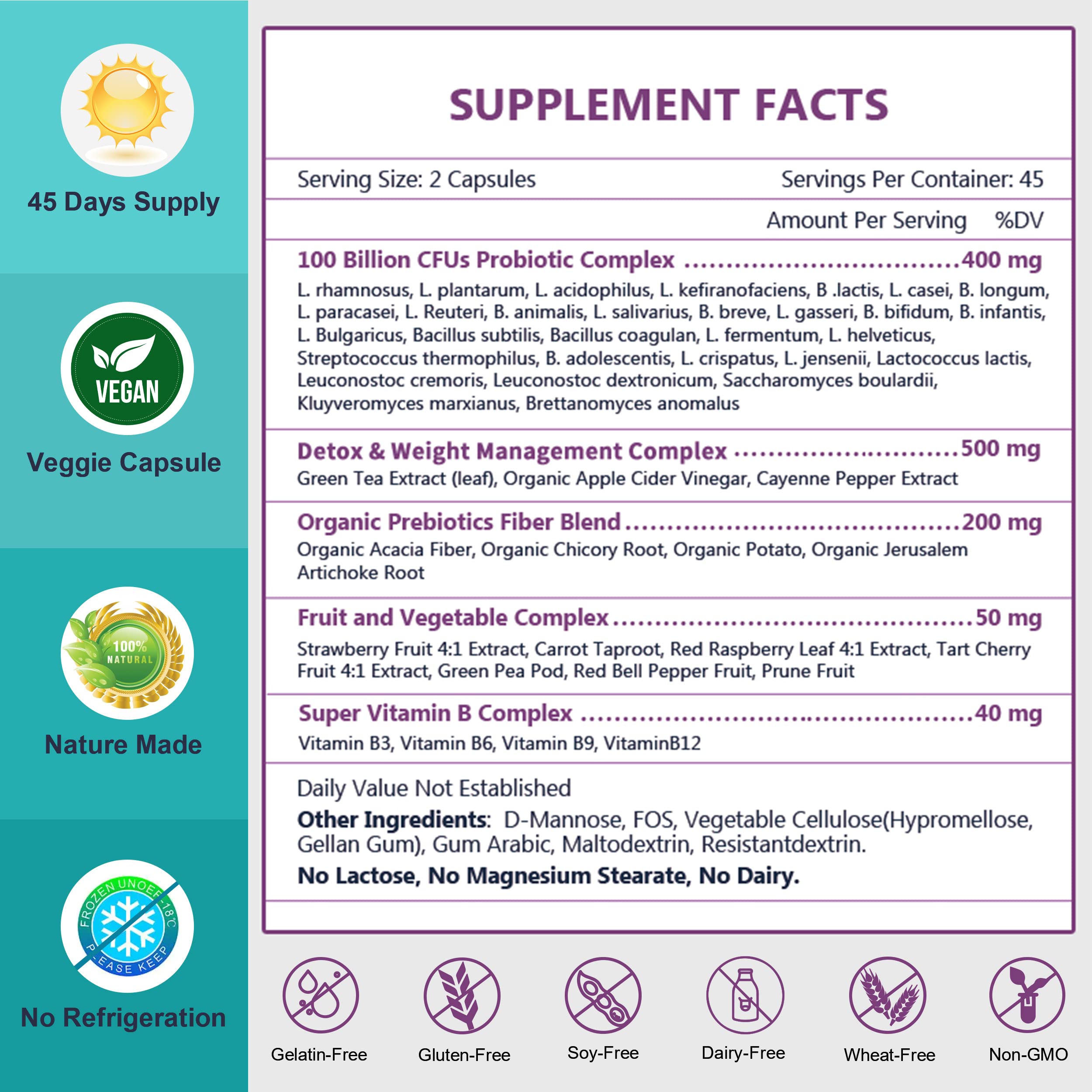Probiotics for Women-Men-Kids Digestive Health, Prebiotics and Probiotics for Women NATURE TARGET buy supplements canada