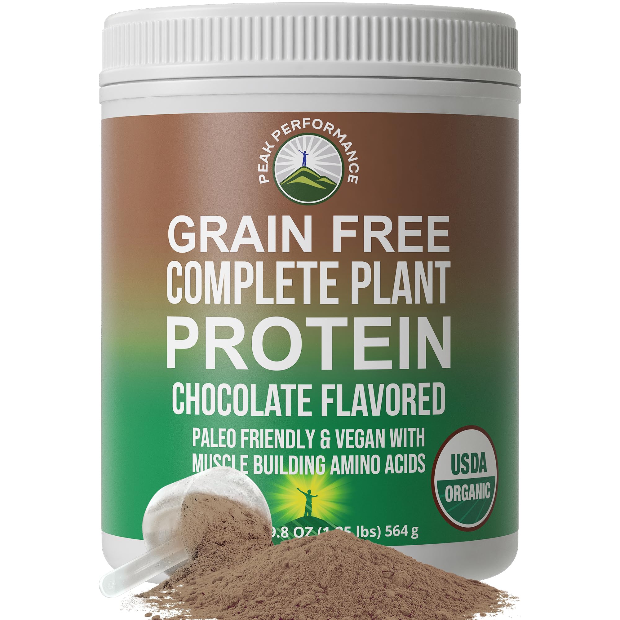 Peak Performance Organic Paleo Grain Free Plant Based Raw Vegan Protein Powder. Amazing Amino Acid Profile and Less Than 1g of Sugar. with Hemp and Pea Protein Chocolate Flavored Peak Performance buy supplements canada