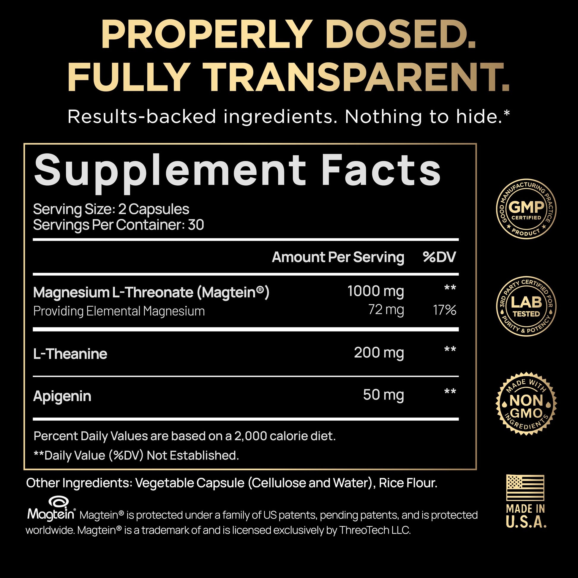 Triple Sleep Magnesium L-Threonate w. Apigenin, Theanine & Magtein Magnesium L Threonate - High Absorption Magnesium Supplement Capsules TERRA ELMNT buy supplements canada