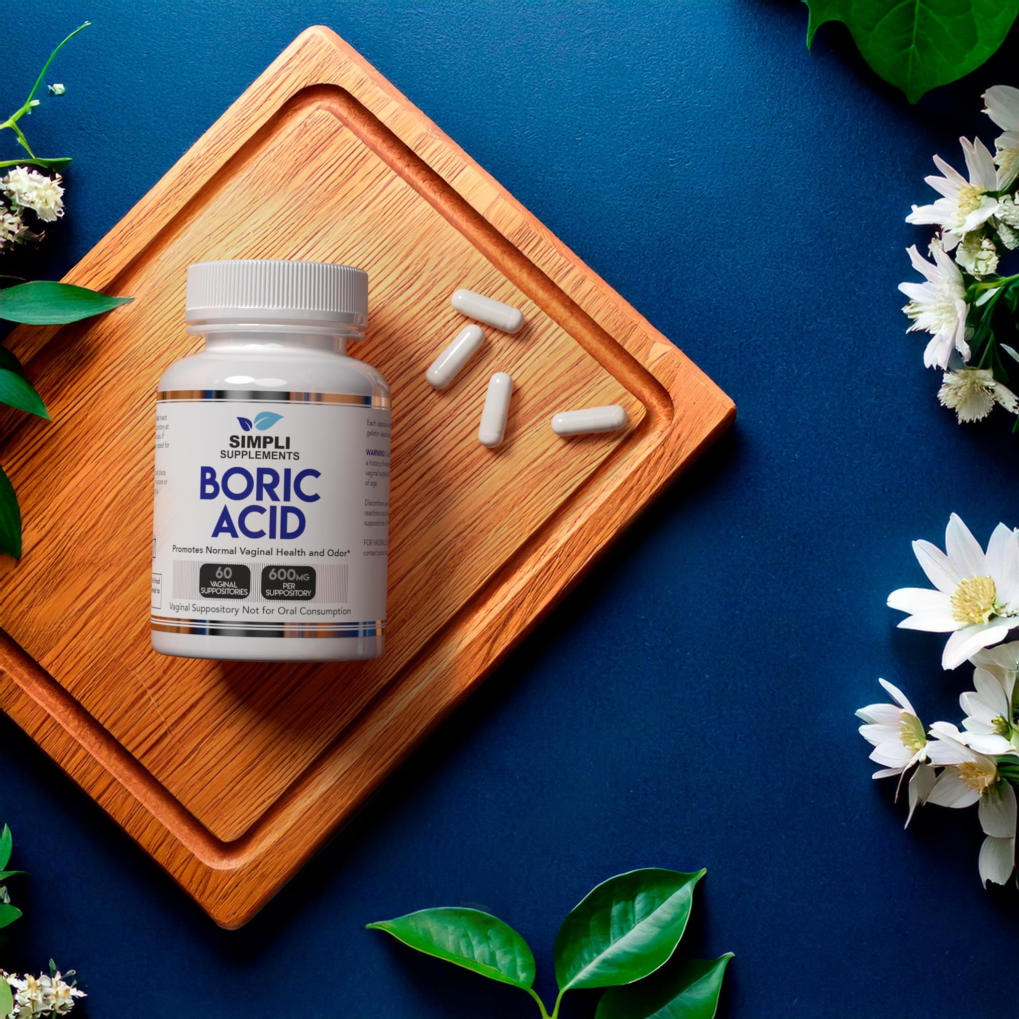 Simpli Supplements Boric Acid Suppositories for Women 600mg – 60 Count | Vaginal pH Balance Support | Feminine Care | Helps Maintain Freshness & Odor Control Simpli Supplements buy supplements canada