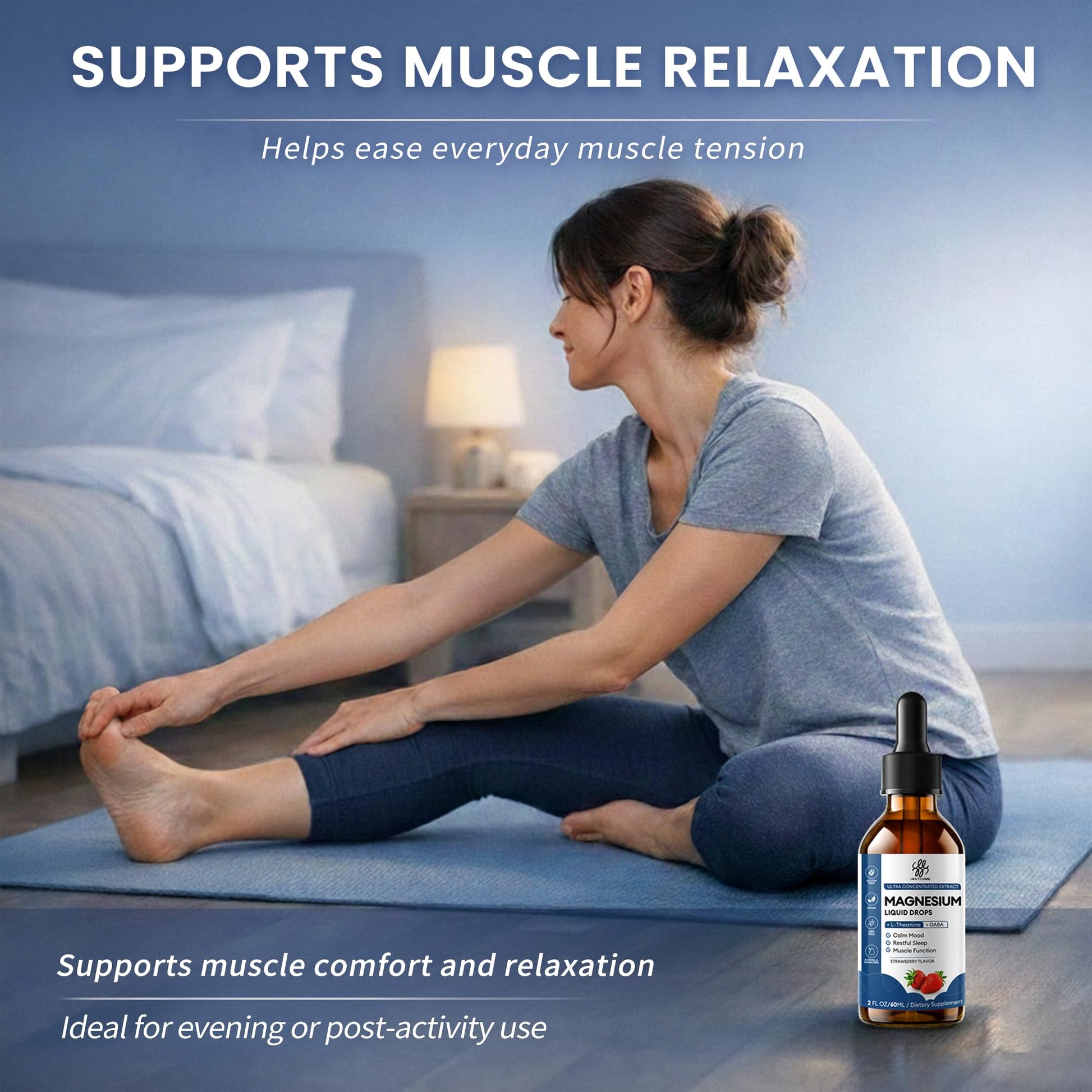 Liquid Magnesium Glycinate Drops for Nighttime Sleep & Calm Support, Triple Chelated Magnesium Complex with L-Theanine & GABA, Pre-Dissolved Liquid for Gentle Absorption, Strawberry Flavor, 2 Fl Oz iMATCHME buy supplements canada