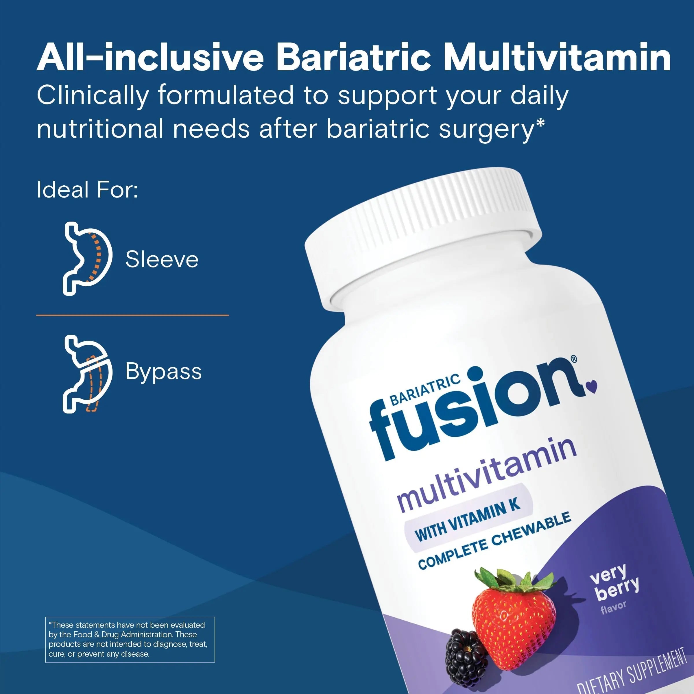 Bariatric Fusion Very Berry Complete Chewable Bariatric Multivitamin with Iron and Vitamin K for Bariatric Surgery Patients Including Bariatric Fusion buy supplements canada