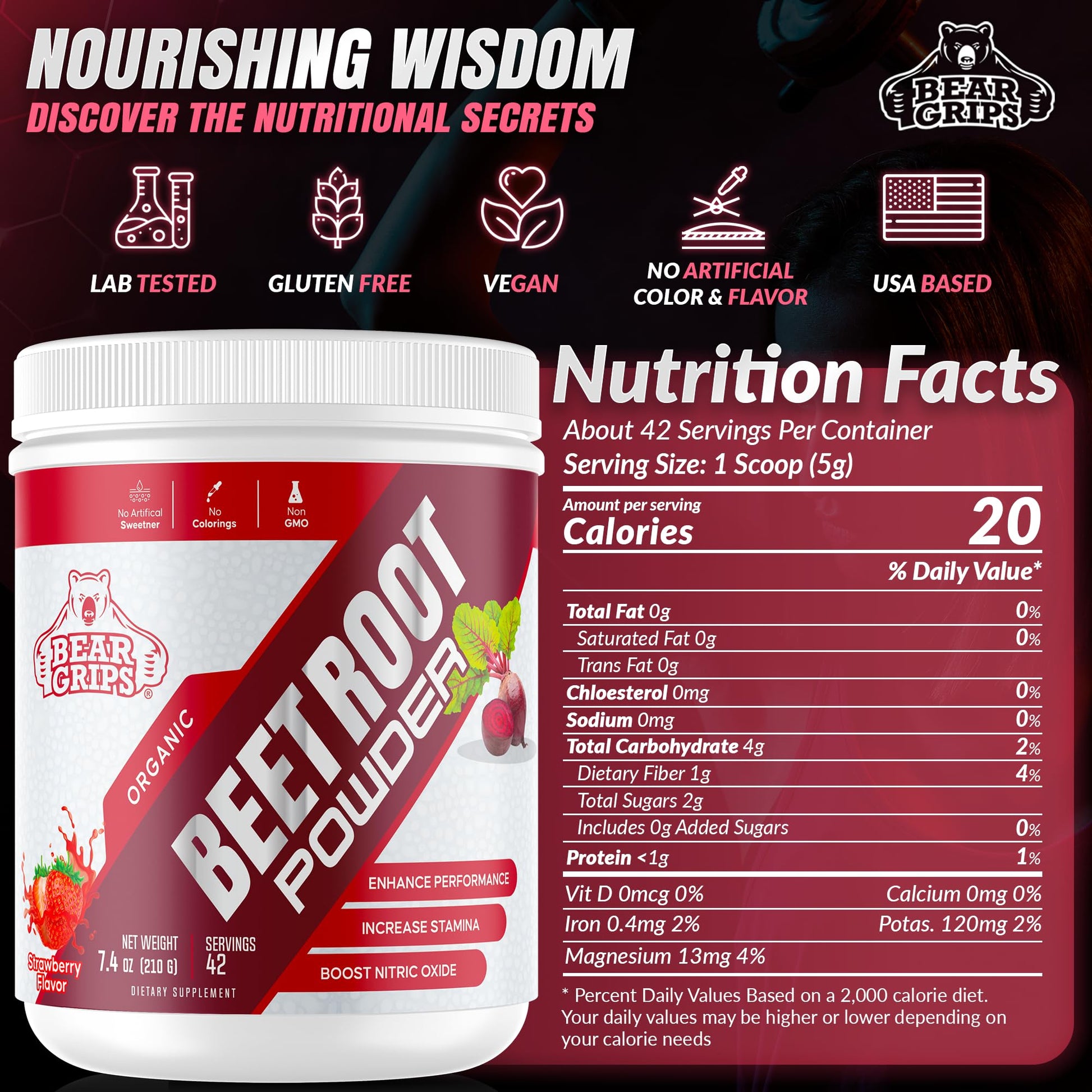 Organic Beet Root Powder - Nitric Oxide Supplement Super Food Beets Supplements Bear Grips buy supplements canada