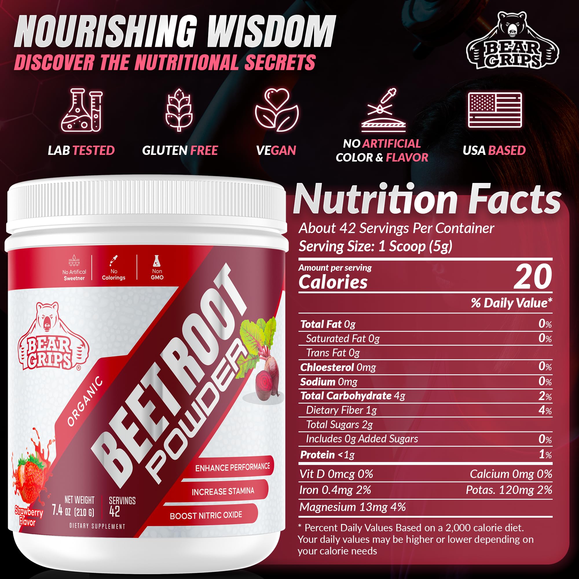 Organic Beet Root Powder - Nitric Oxide Supplement Super Food Beets Supplements Bear Grips buy supplements canada