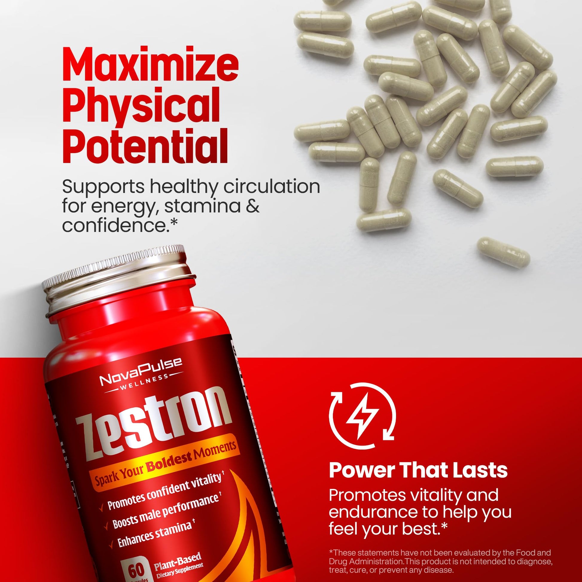 Male Enhancing Supplement Fast Acting Enlargement Pills for Men - Enhanced Size, Drive, Blood Flow, Libido, Testosterone Booster, Strength, Endurance - Boost Performance & Confidence - 60 Capsules NovaPulse Wellness buy supplements canada