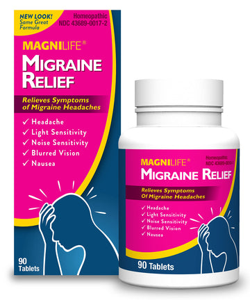 MagniLife Migraine Relief, Non-Habit Forming, 90 Homeopathic Tablets, Migraine Medicine for Light & Sound Sensitivity, Nausea, Blurred Vision & Pressure, Quick-Dissolve Headache Pain Relief MagniLife buy supplements canada