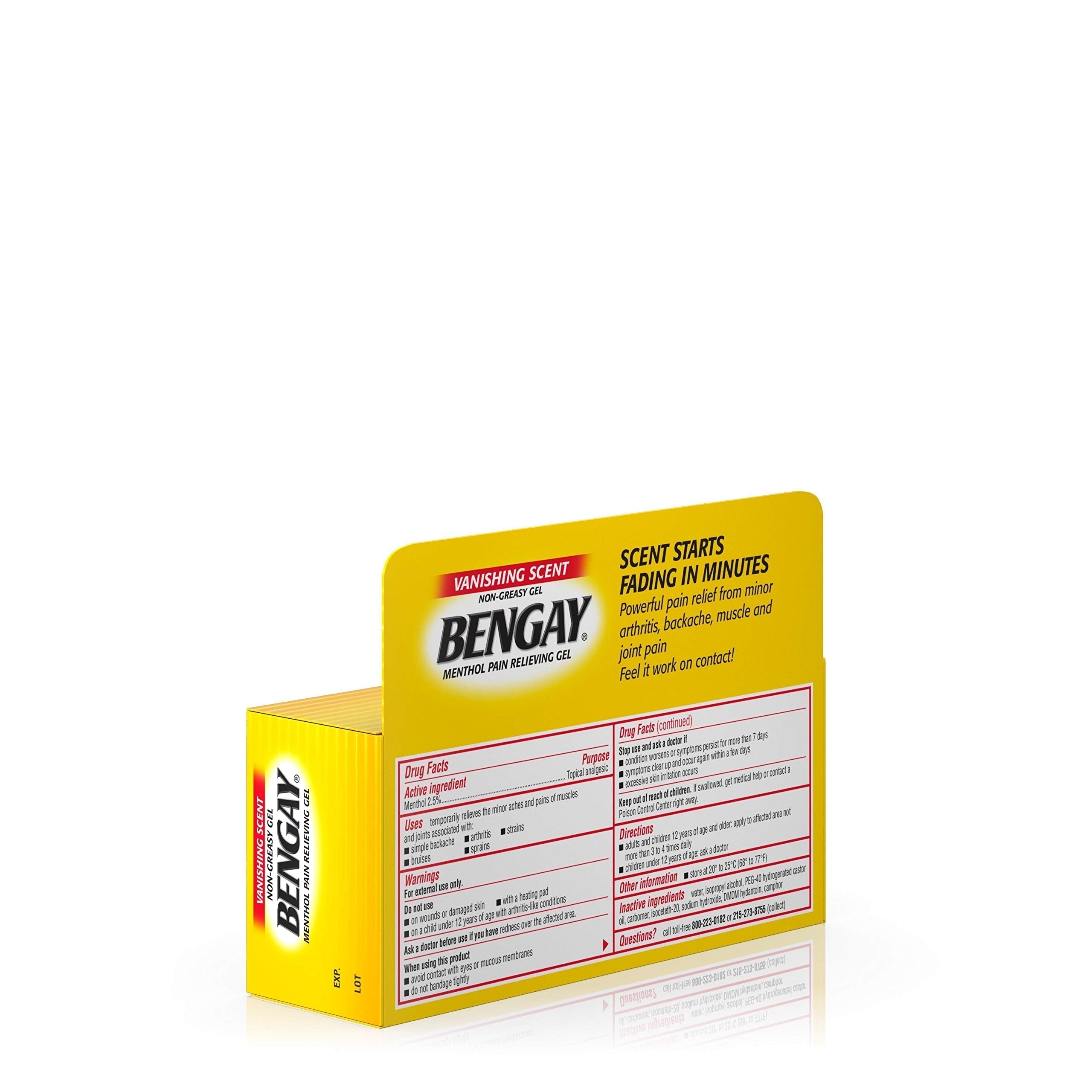 Vanishing Scent Bengay Relief Gel, Non-Greasy Topical Reliever with Cooling Menthol, 2 oz Bengay buy supplements canada