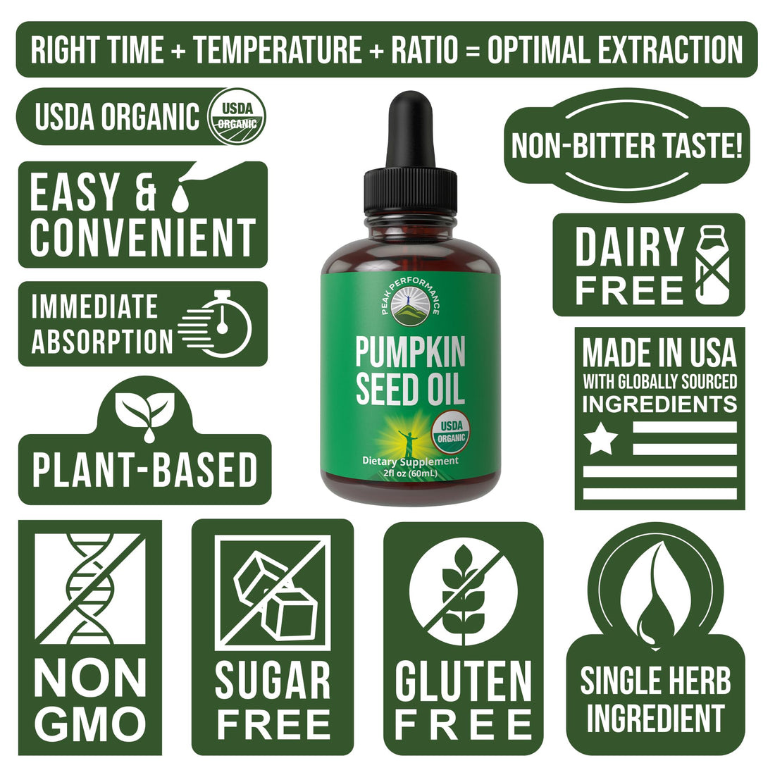 Pumpkin Seed Oil. USDA Organic Vegan Liquid Drops Extract for Women and Men. Supplement for Hair Growth, Skin Health, UT, Prostate Support. Zero Sugar, Gluten Free. Take Orally No Capsules Peak Performance buy supplements canada