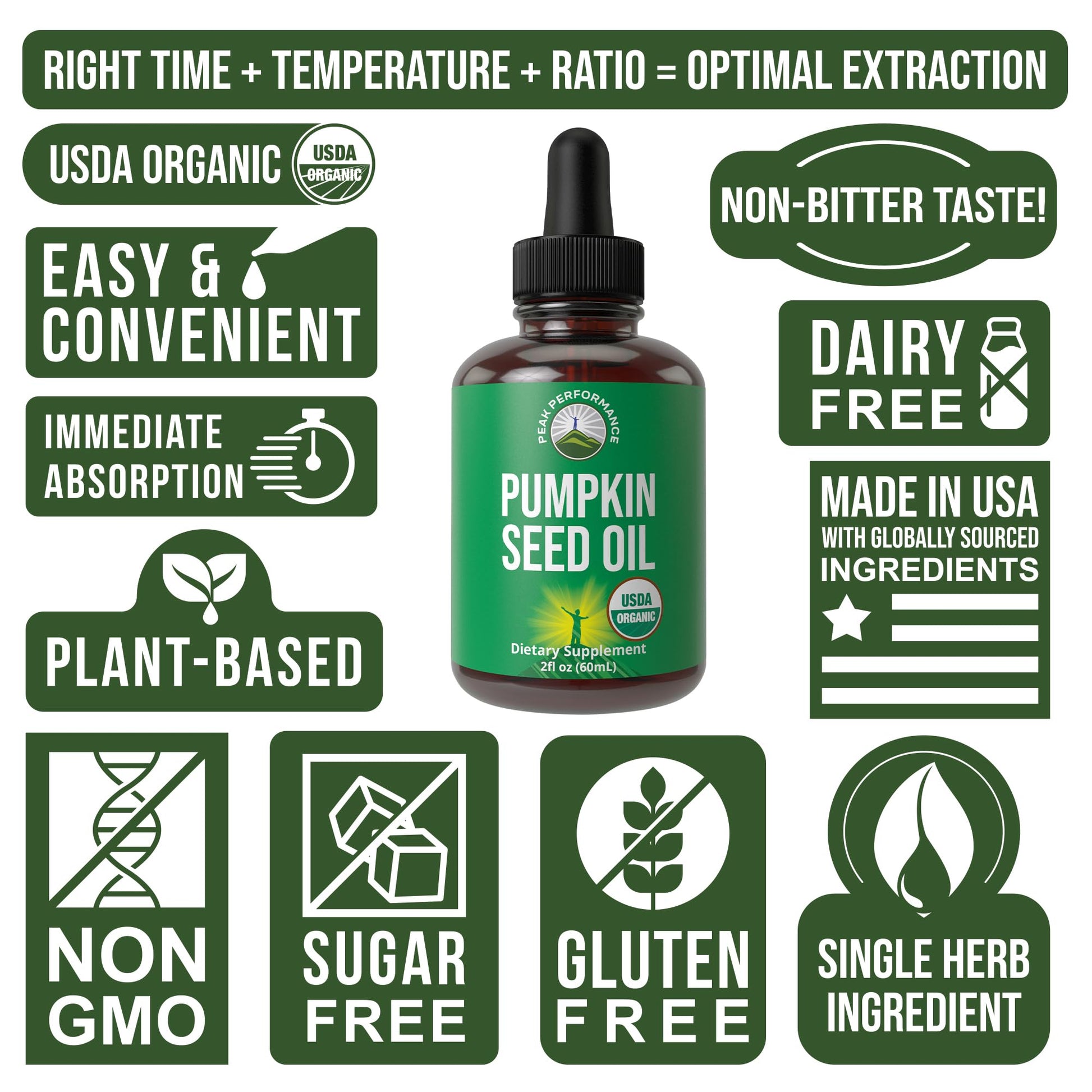 Pumpkin Seed Oil. USDA Organic Vegan Liquid Drops Extract for Women and Men. Supplement for Hair Growth, Skin Health, UT, Prostate Support. Zero Sugar, Gluten Free. Take Orally No Capsules Peak Performance buy supplements canada