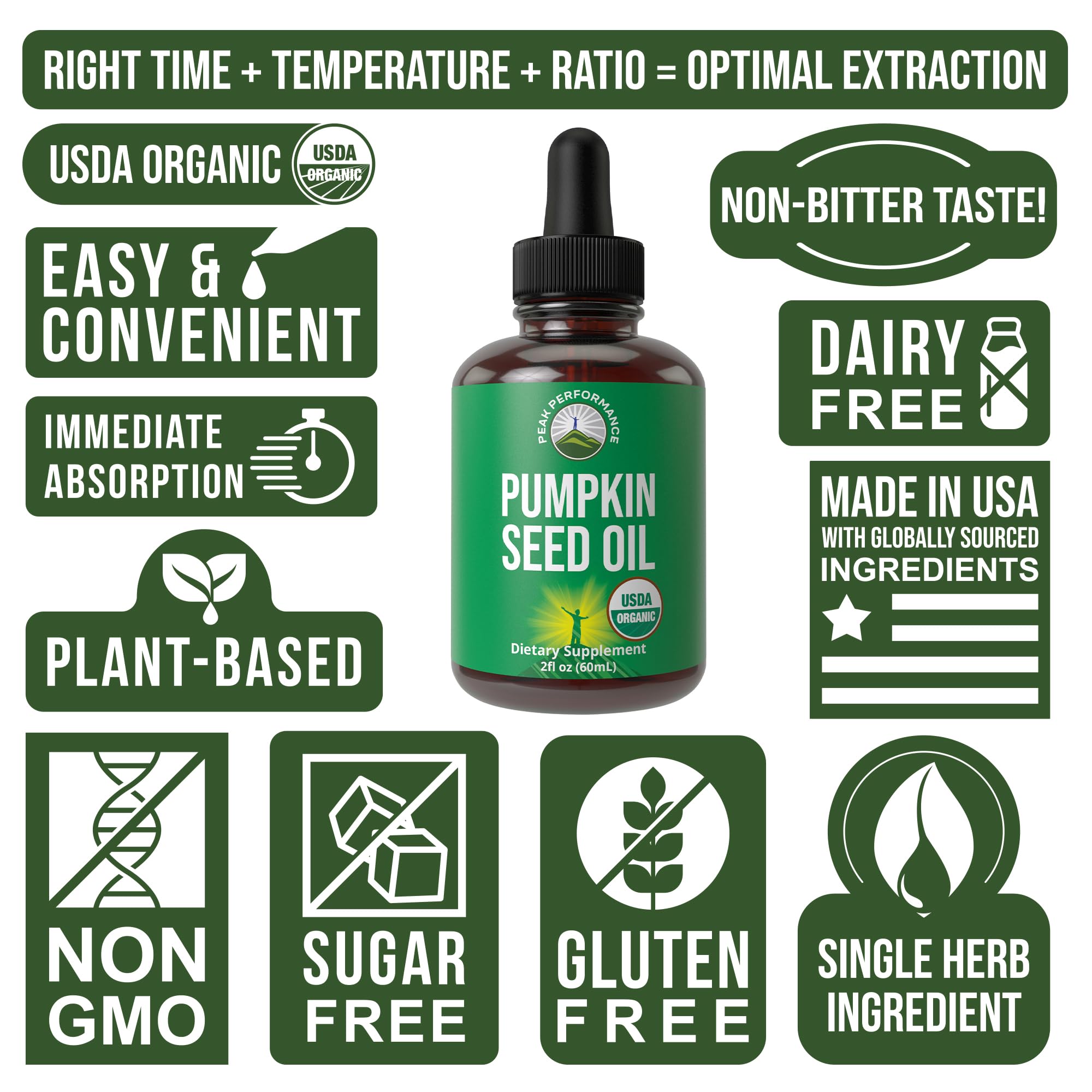 Pumpkin Seed Oil. USDA Organic Vegan Liquid Drops Extract for Women and Men. Supplement for Hair Growth, Skin Health, UT, Prostate Support. Zero Sugar, Gluten Free. Take Orally No Capsules Peak Performance buy supplements canada