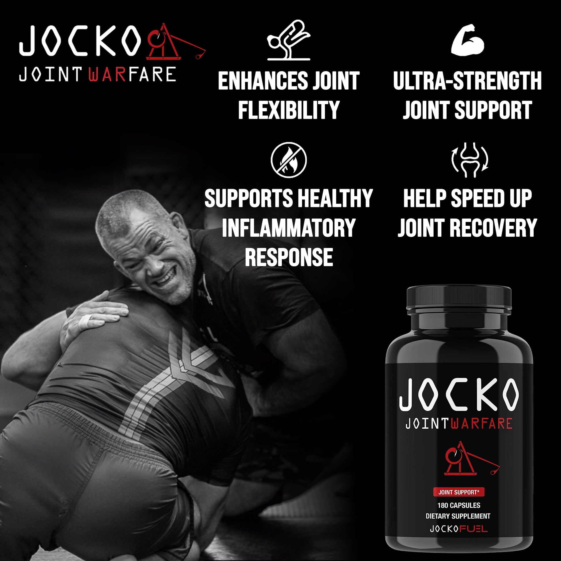 Jocko Fuel Joint Support Supplement - Glucosamine MSM for Joint Pain, Mobility, & Flexibility w/Turmeric & Boswellia (180 Capsules) Jocko Fuel buy supplements canada