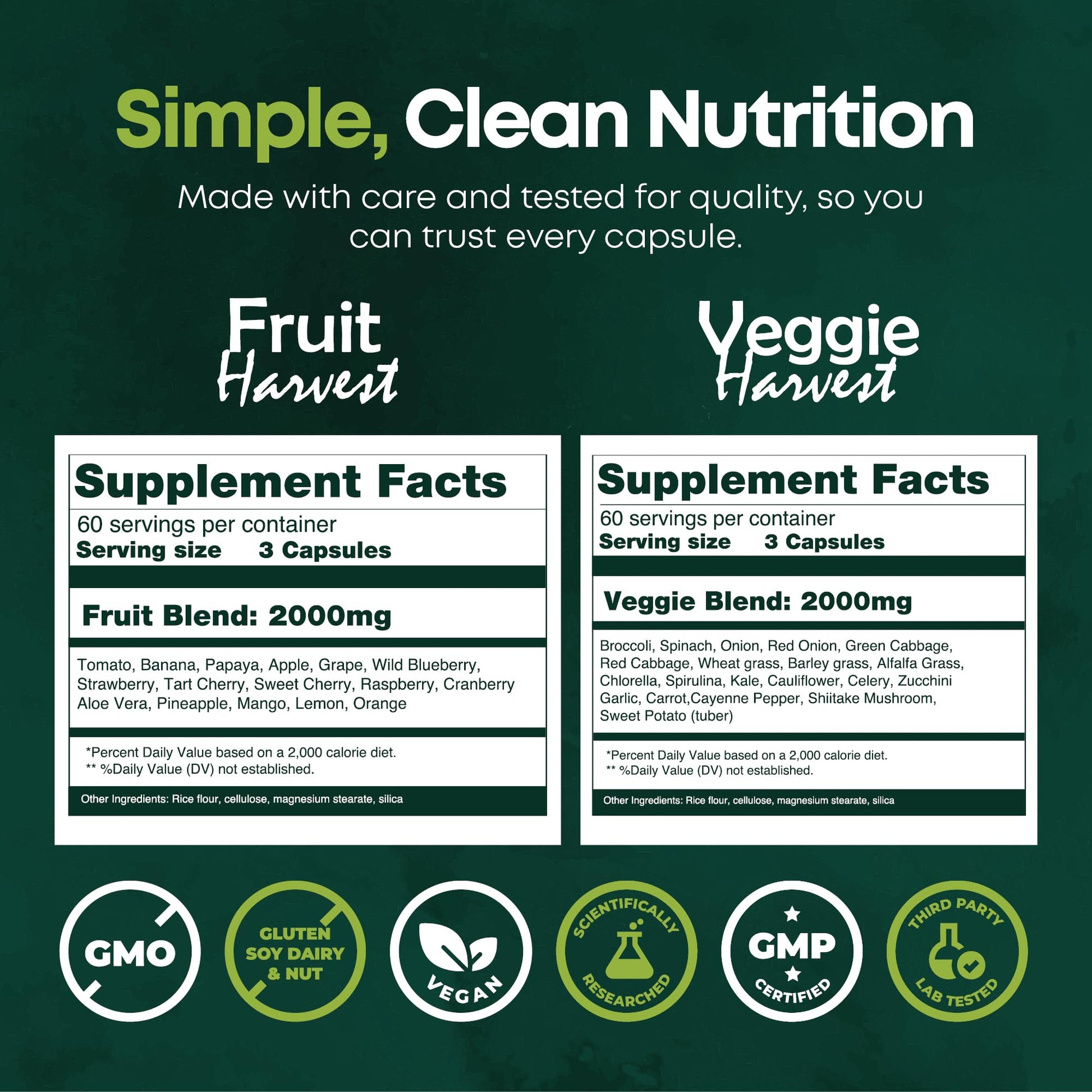 Supermed Research Fruits and Vegetables Supplements – 2 Pack Combination Fruit & Veggies Supplement – Whole Food Vitamins & Minerals for Adults – Superfood Veggie Vitamins for Adults (180 x 2, 360 Ct) Supermed Research buy supplements canada