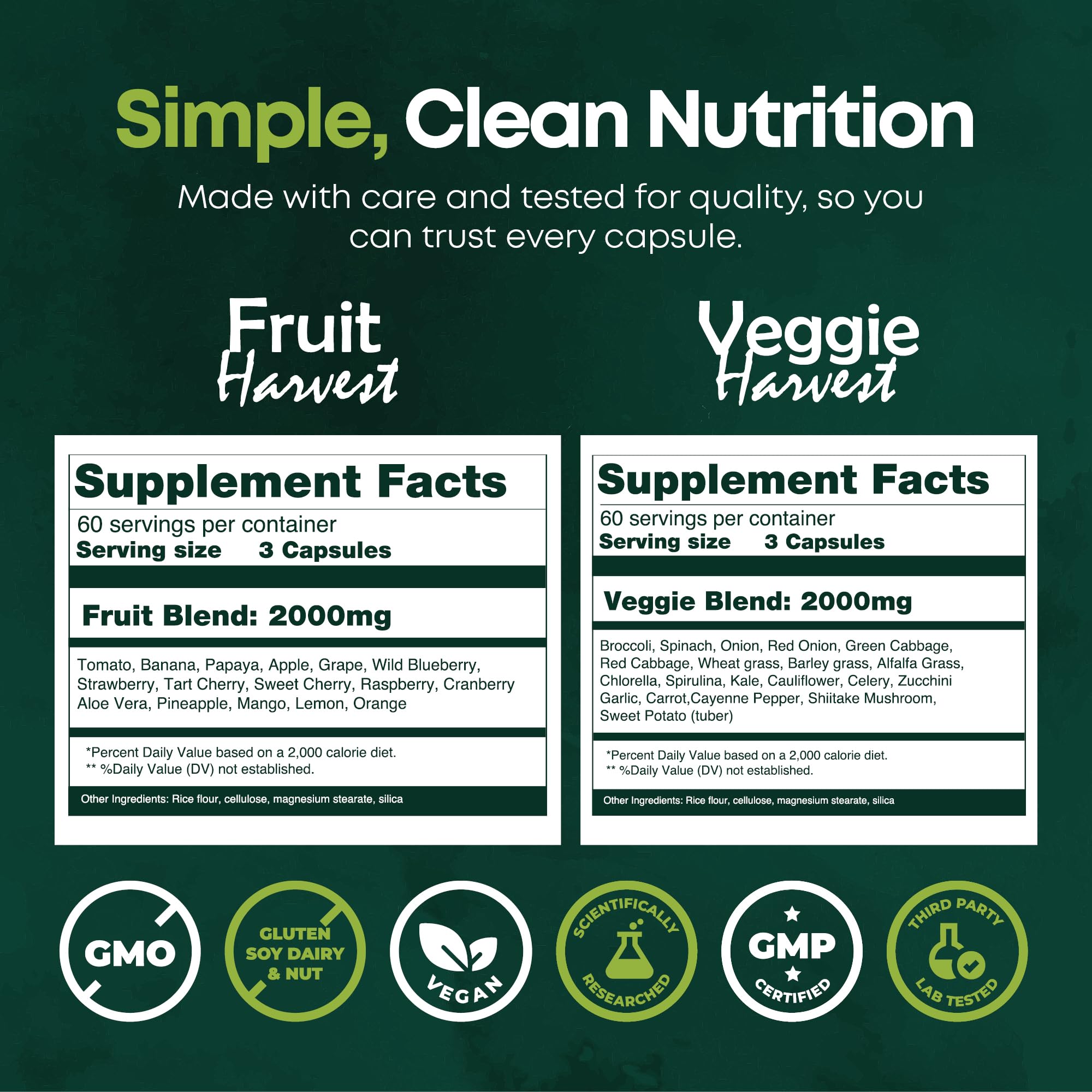 Supermed Research Fruits and Vegetables Supplements – 2 Pack Combination Fruit & Veggies Supplement – Whole Food Vitamins & Minerals for Adults – Superfood Veggie Vitamins for Adults (180 x 2, 360 Ct) Supermed Research buy supplements canada