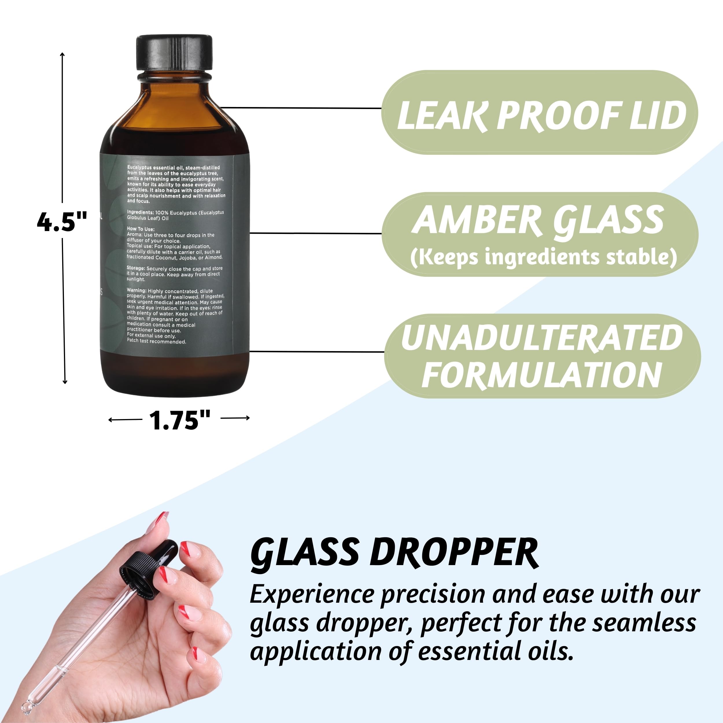 Folkulture Eucalyptus Essential Oil for Diffuser - 4 Fl Oz - 100% Pure, Natural and Undilluted Essential Oil Folkulture buy supplements canada