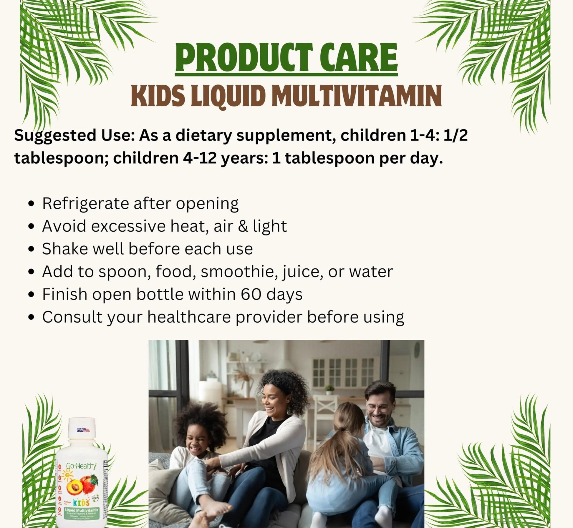 Go Healthy Kids Liquid Multivitamin | Immune Support | Kid Liquid Multivitamins | High Absorption | Vegan Vitamins | Kids Vitamins Multivitamin Go Healthy Natural buy supplements canada