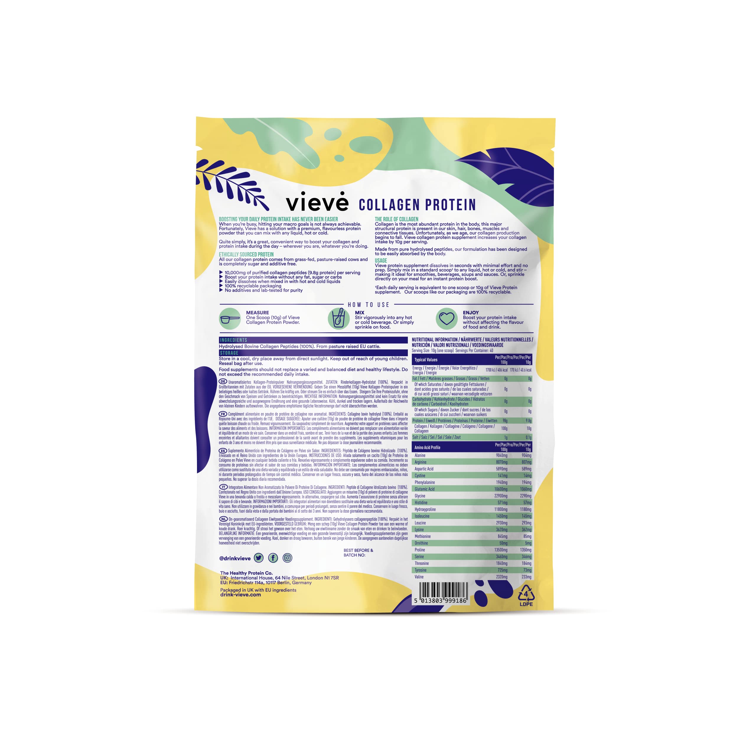 Vieve Collagen Protein Powder - Hydrolysed Bovine Peptides - Diet Support Supplement for Skin, Hair, Nail Vieve buy supplements canada