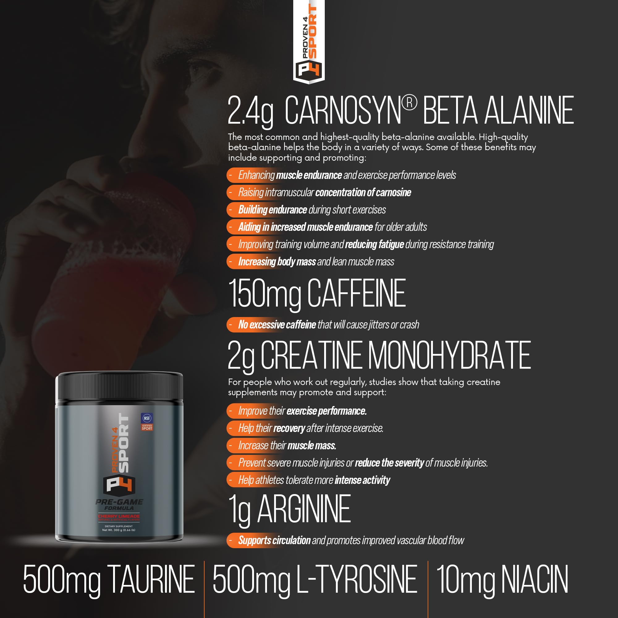 Proven4 Pre Workout Powder for Men and Women with Creatine - Beta Alanine - Caffeine Proven4 Sport buy supplements canada