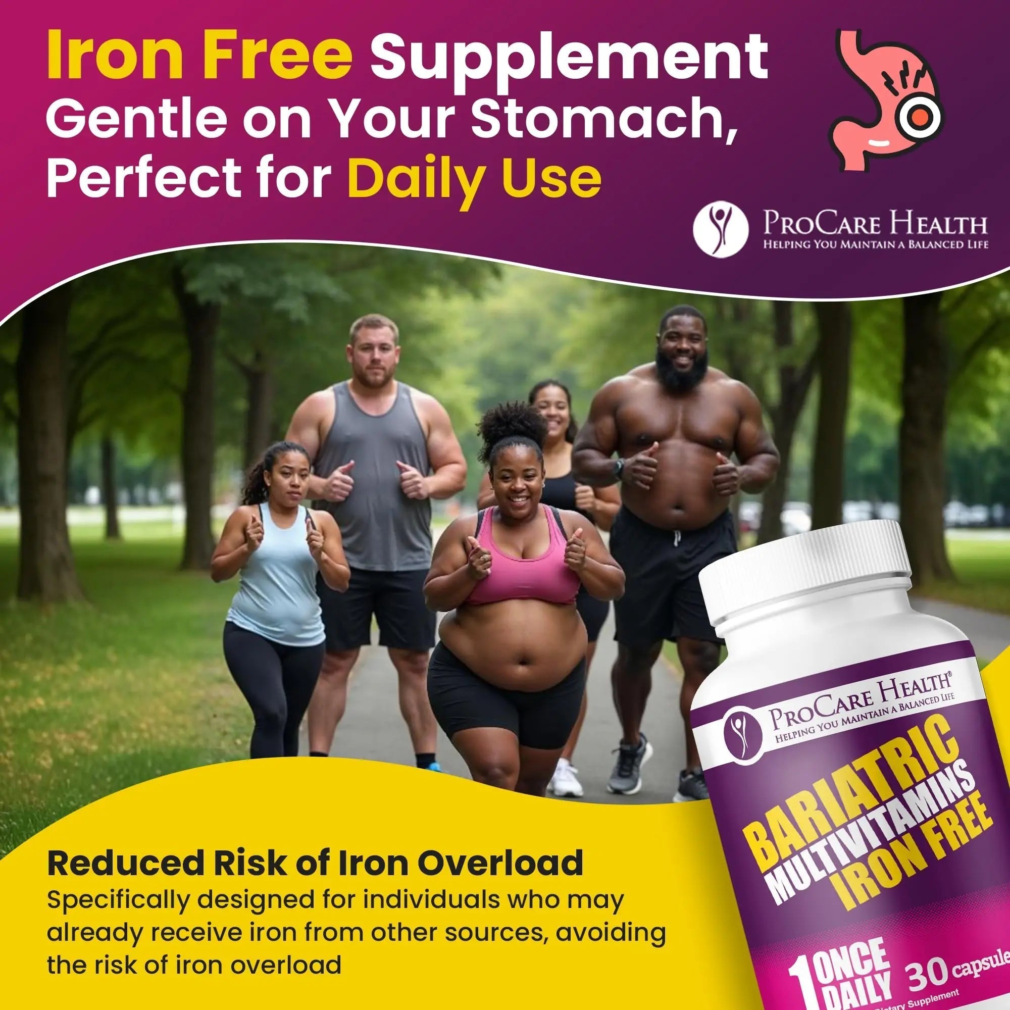 Procare Health Bariatric Multivitamin with Iron Free (30 Fast Dissolving Veggie Capsule) - Bariatric Vitamins for Gastric Sleeve & Gastric Bypass ProCare Health buy supplements canada