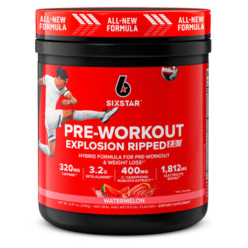 Six Star Pre-Workout Explosion Ripped 2.0 Watermelon - Endurance Powder with Caffeine Six Star buy supplements canada