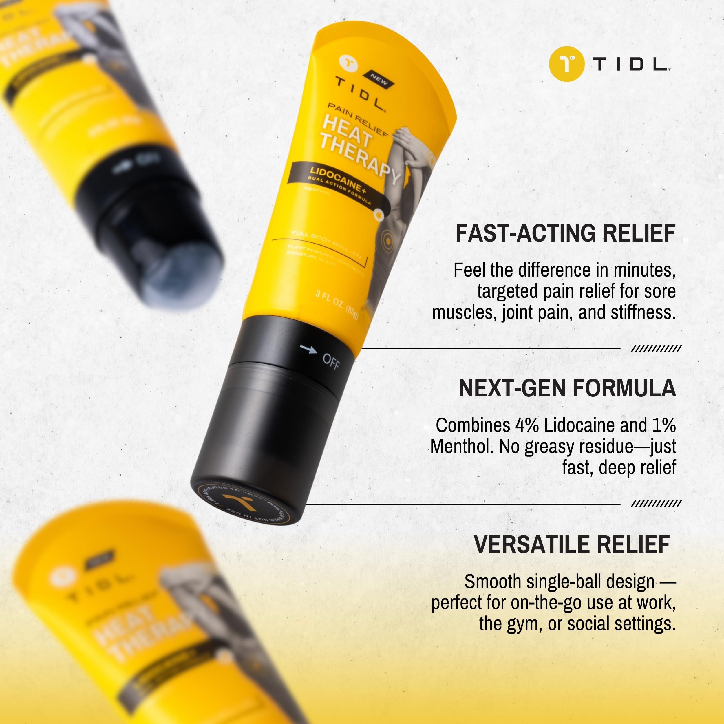 TIDL - Pain Relief Roll On - Fast-Acting Relief on Lower Back, Knee, Neck, Joint & Nerve Pain - Works for Post Workout, Sport & Muscle Recovery - Cooling, Topical, Lidocaine, Menthol (3oz, 1-Pack) TIDL buy supplements canada