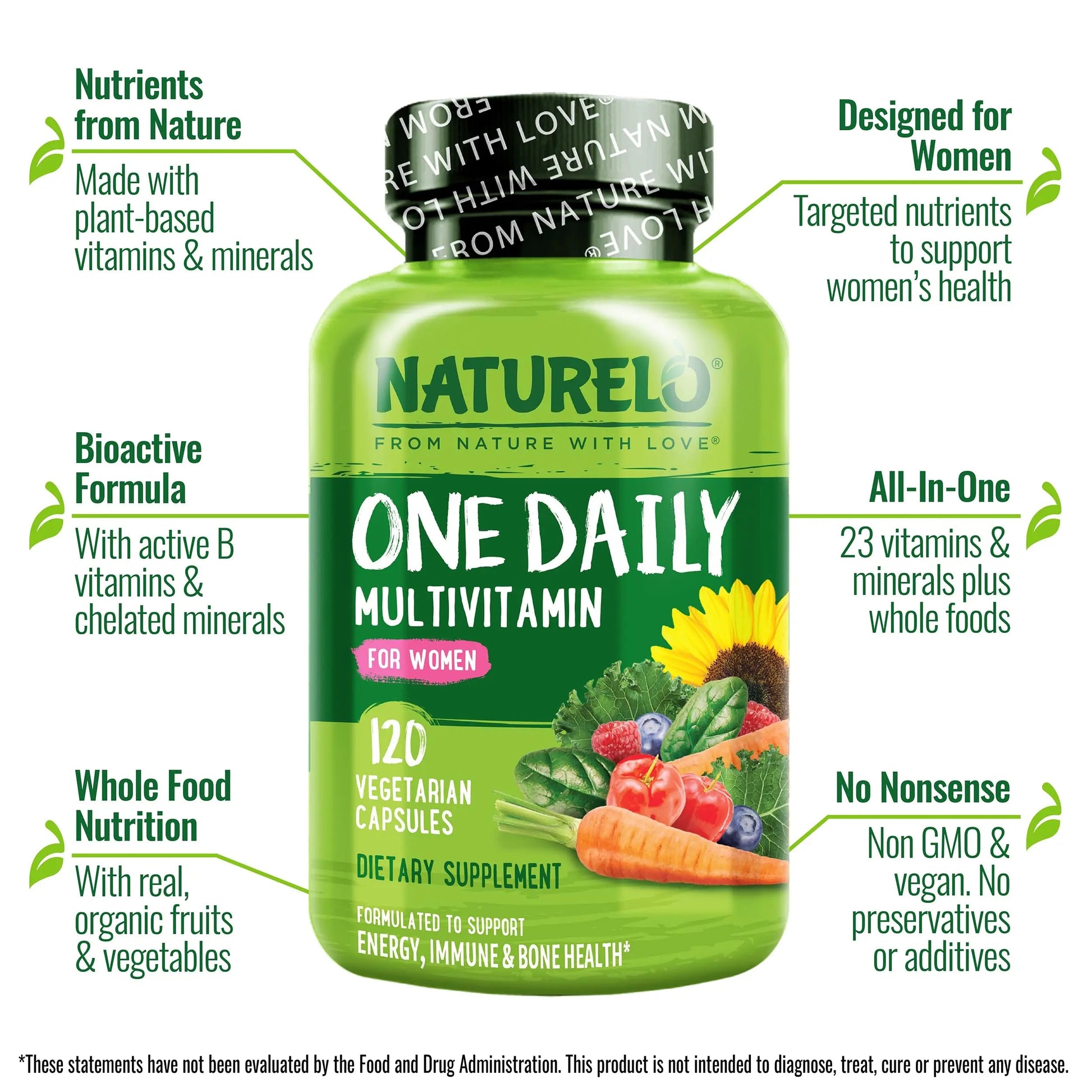 NATURELO One Daily Multivitamin for Men, 120 Vegetarian Capsules One Daily Multivitamin for Women NATURELO buy supplements canada