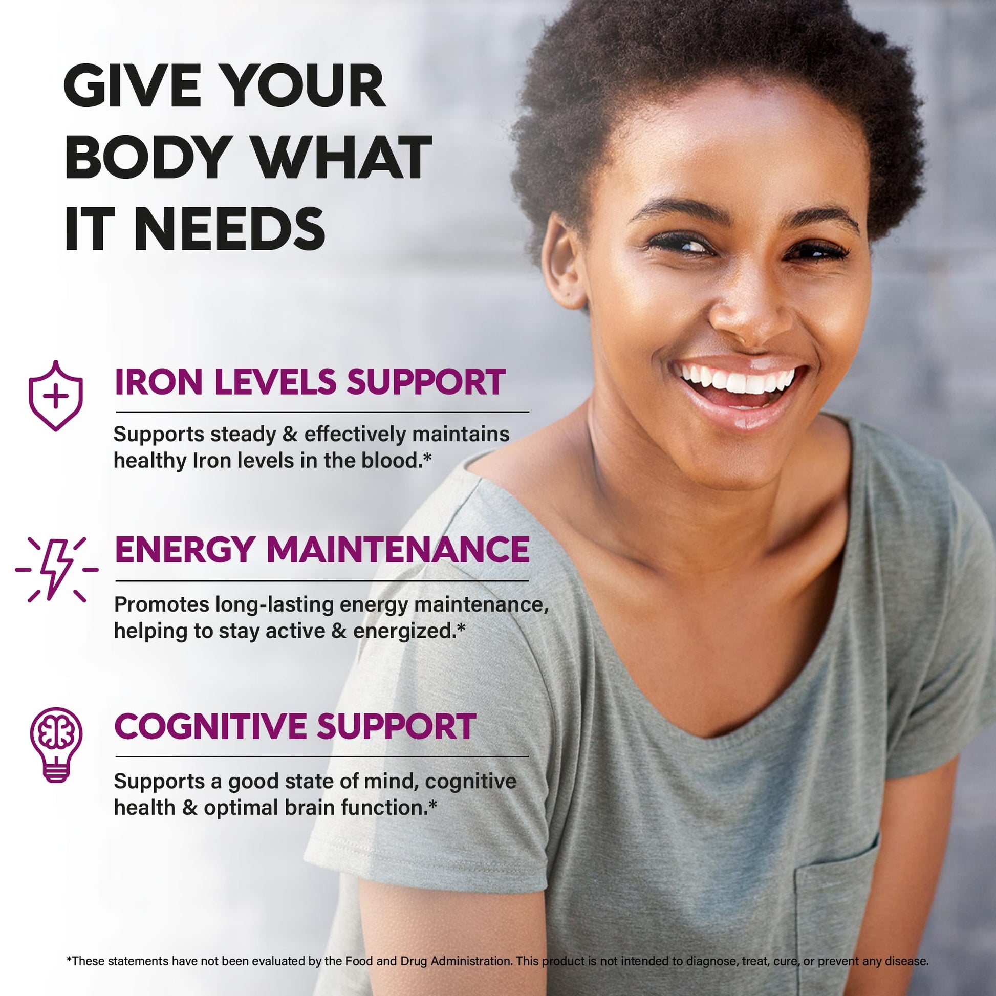 Iron Supplement for Women - Iron 65mg (Ferrous Sulfate 325mg) - Stomach Friendly | Slow Release Iron | High Absorption - Vitamins C, D3, B6, B12 & Folate NUTRAHARMONY buy supplements canada